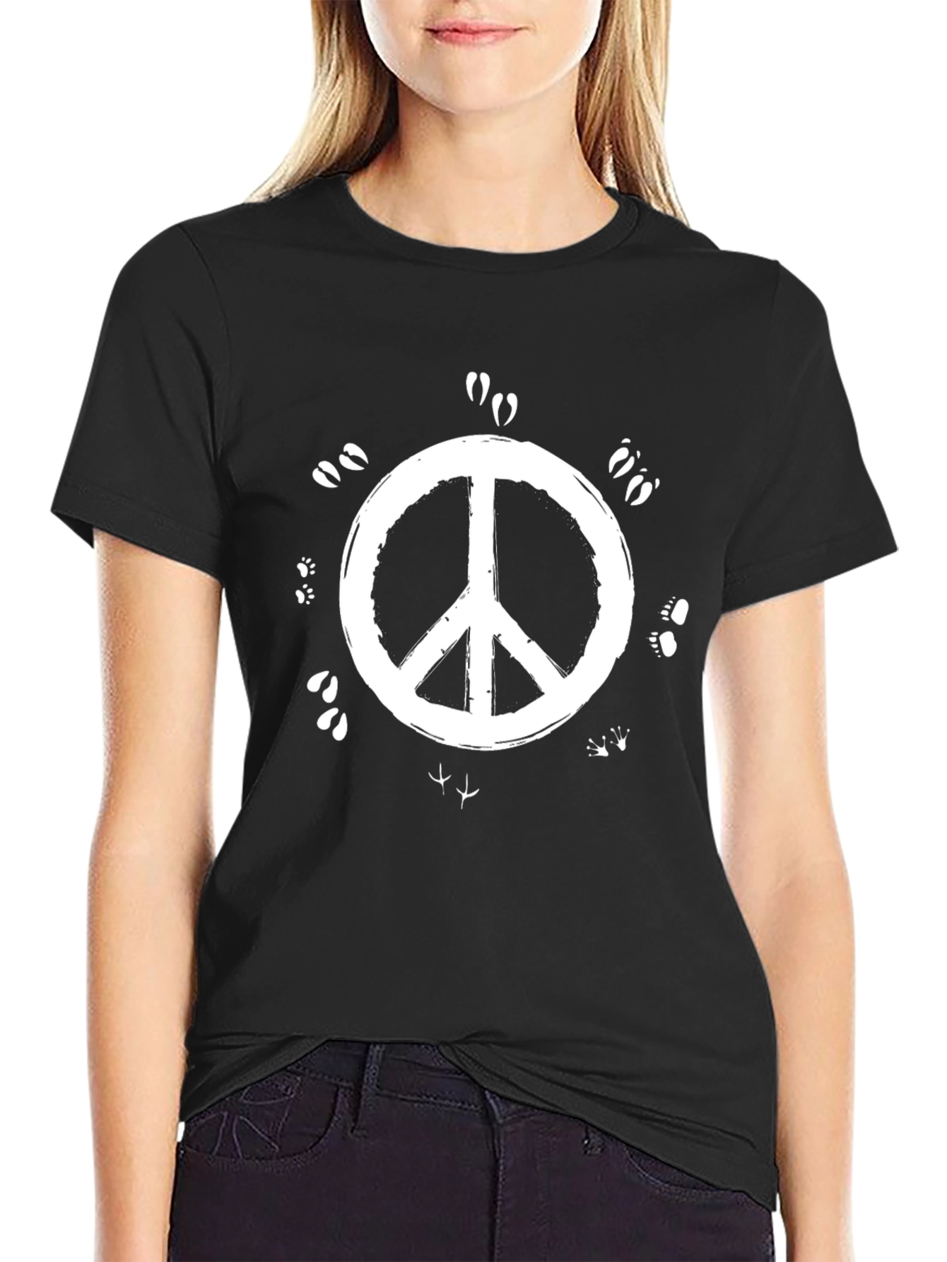 Peace Sign Nature Animal Track T-Shirt