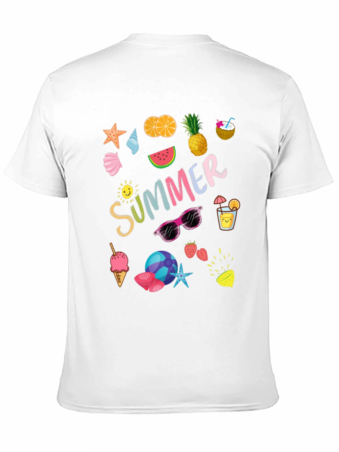 Summer Themed Graphic Print T-Shirt