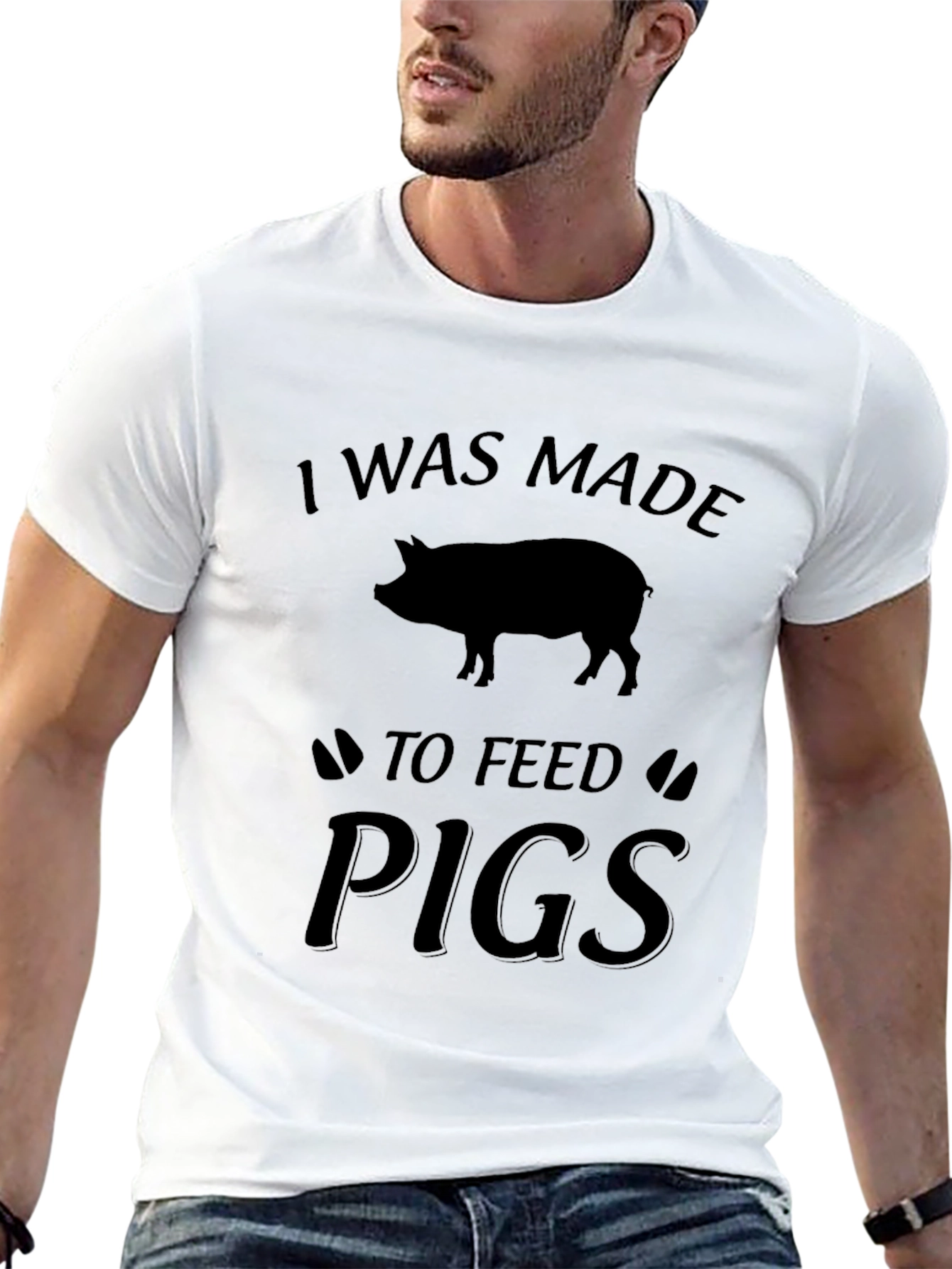 I Was Made to Feed Pigs T-Shirt - Black
