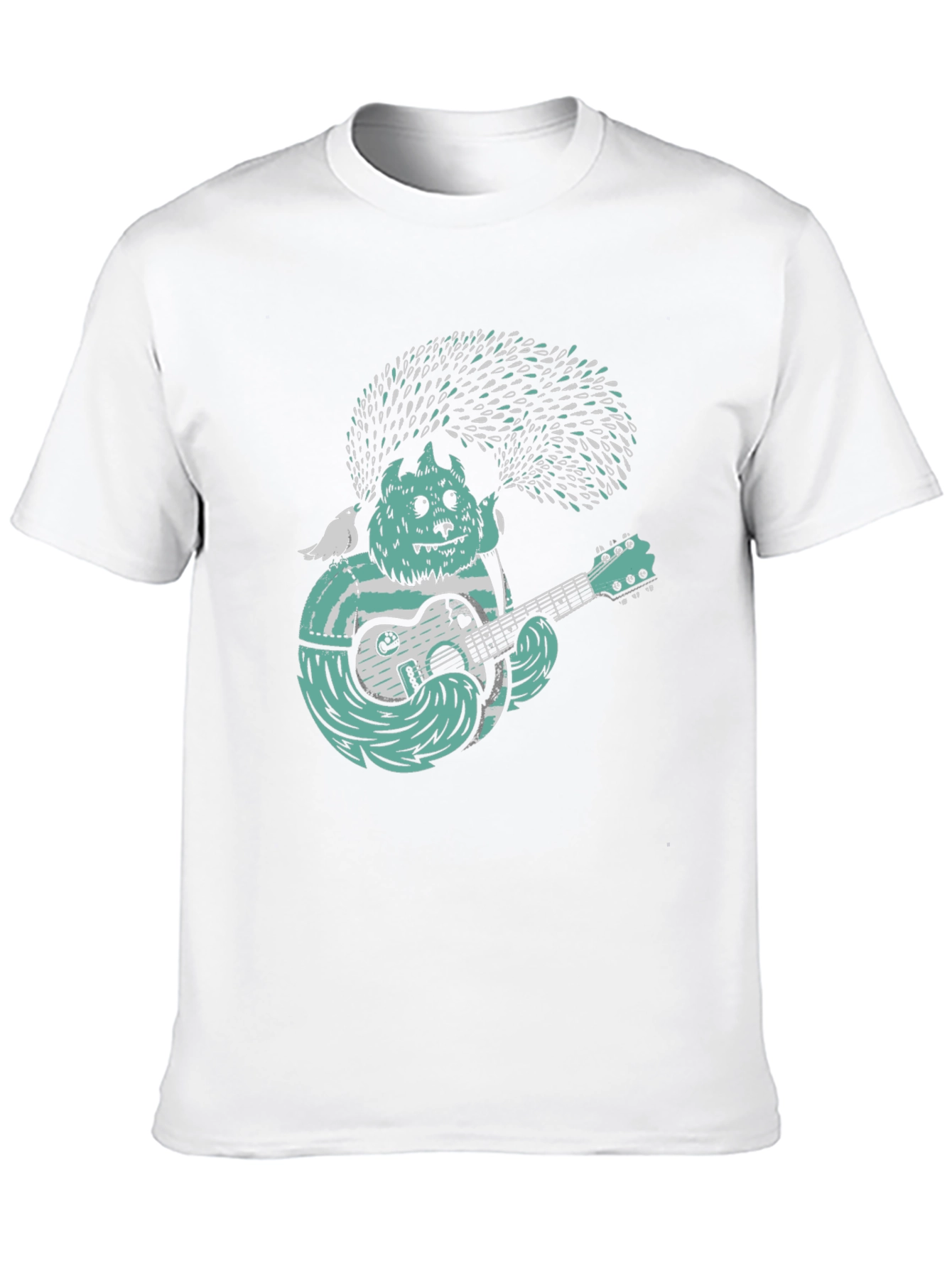 Monster Musician Graphic Tee - Black Cotton T-Shirt