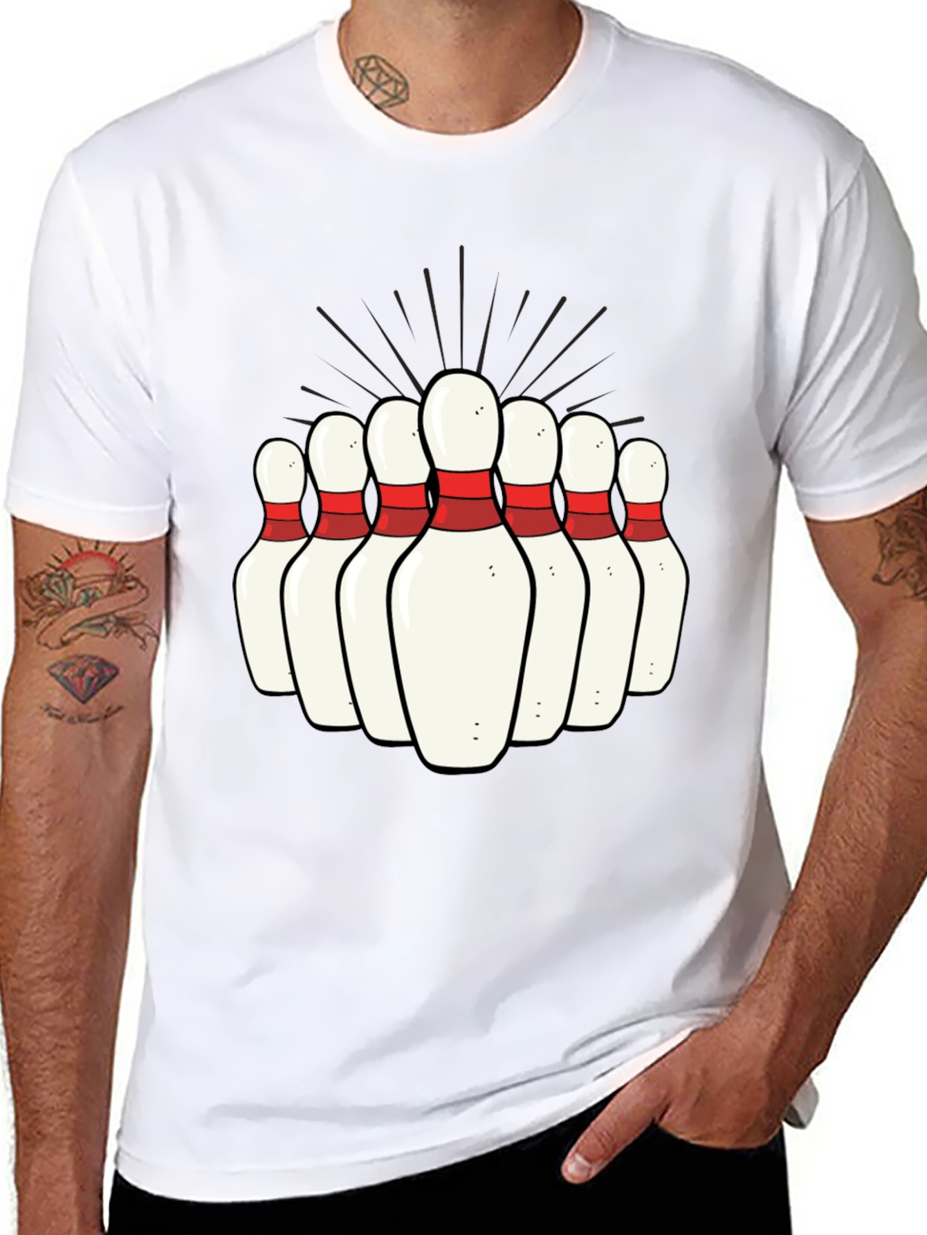 Bowling Pins Graphic Tee - Strike Style!