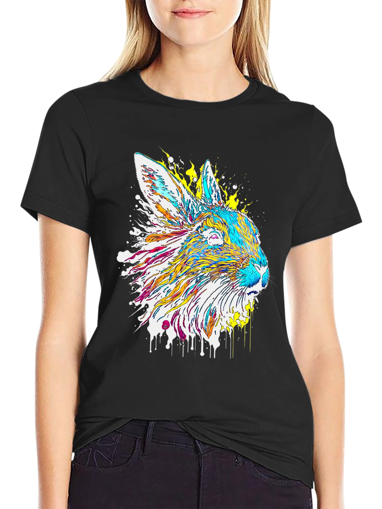 Psychedelic Rabbit Graphic T-Shirt