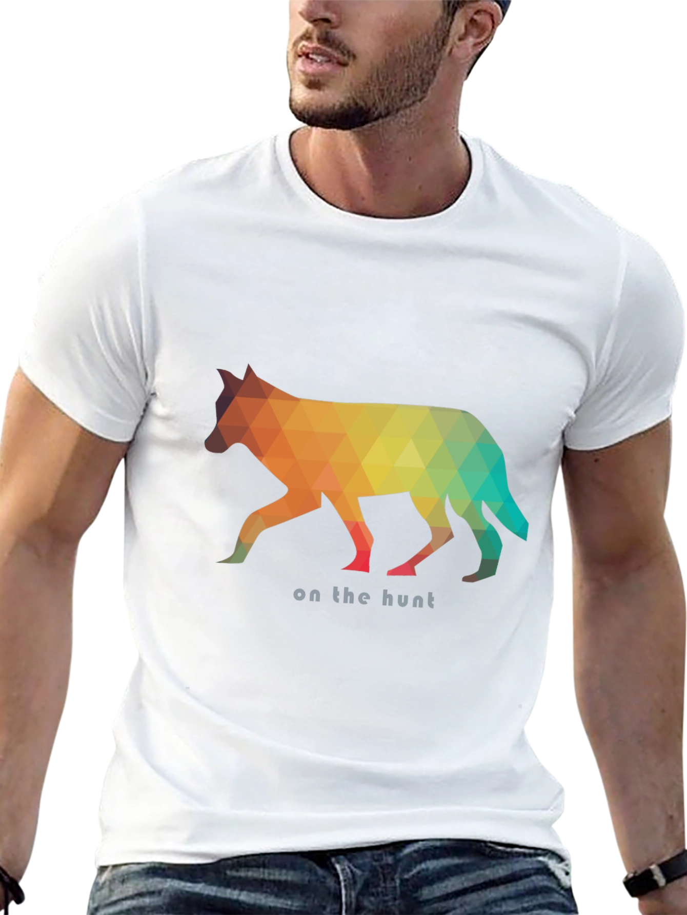 Geometric Wolf Graphic Tee - On the Hunt