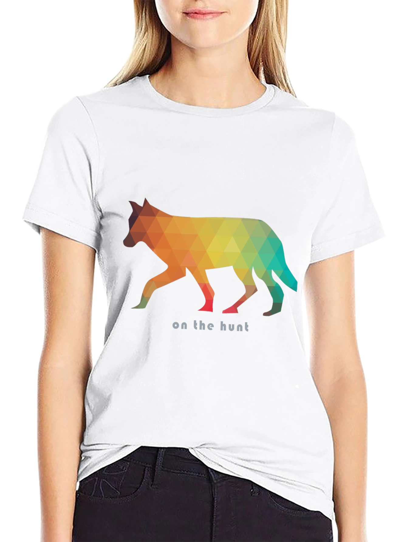 Geometric Wolf Graphic Tee - On the Hunt