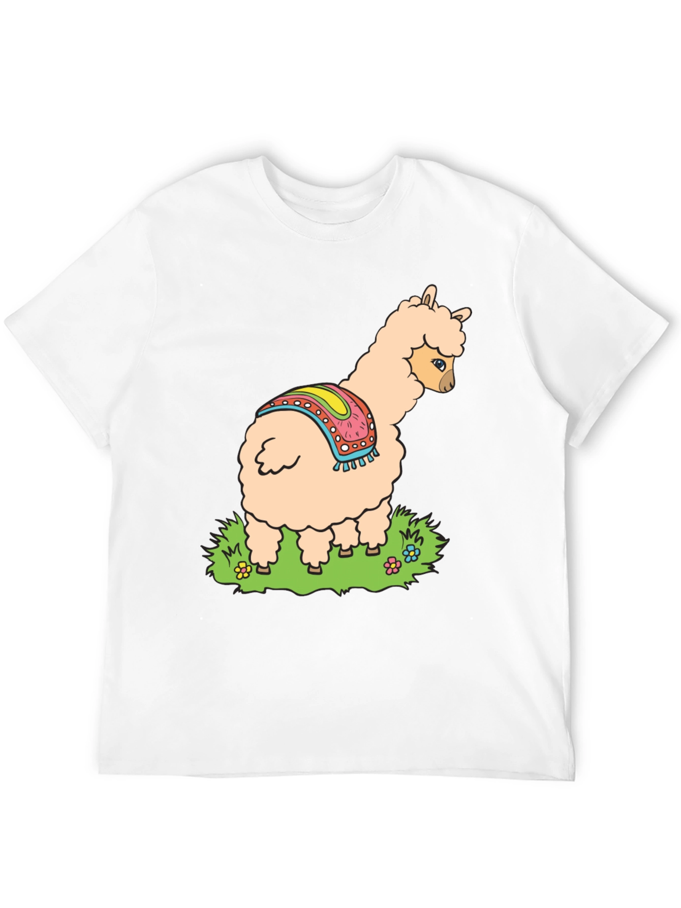 Llama Graphic Tee - Black Cotton T-Shirt
