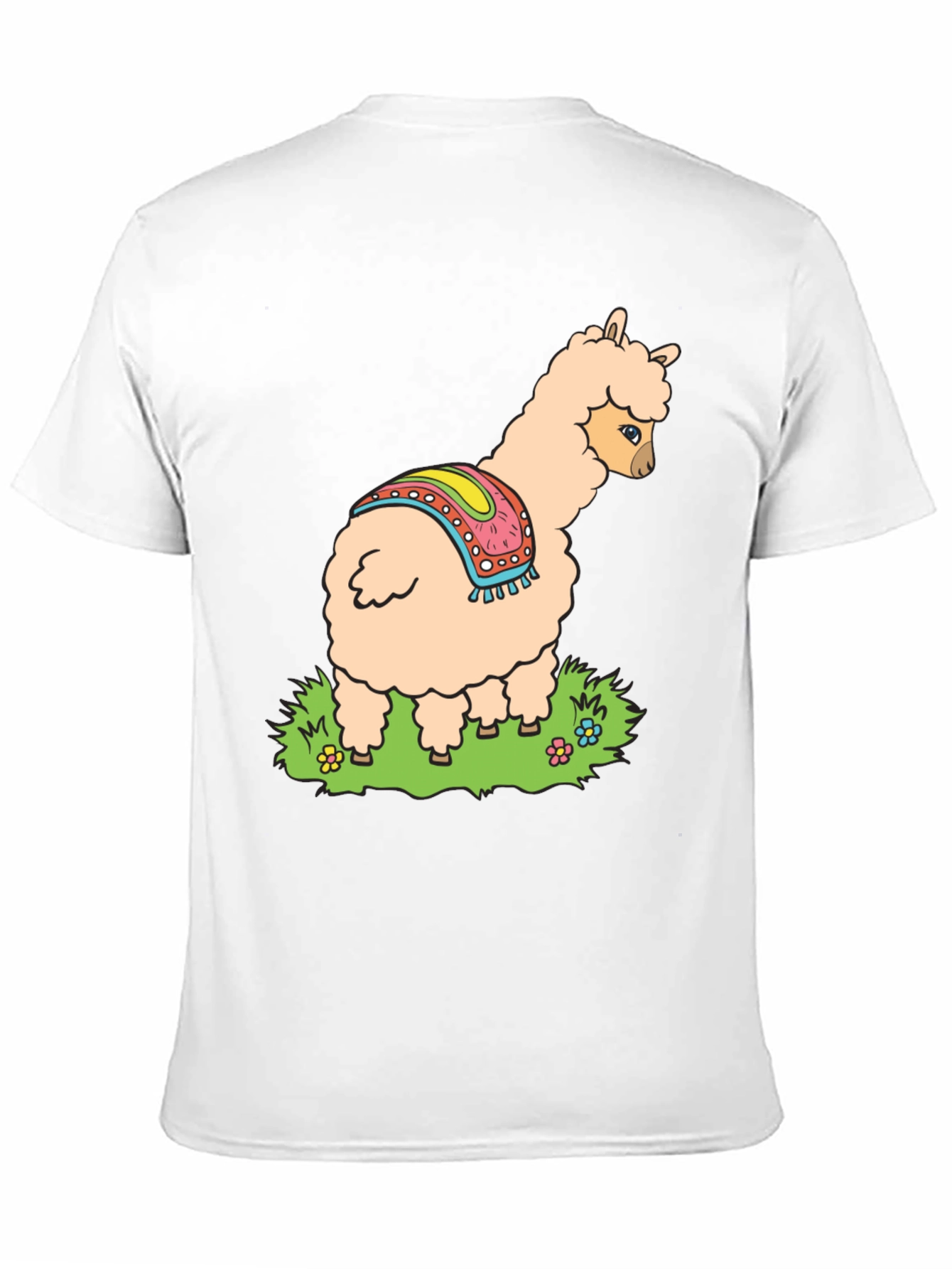 Llama Graphic Tee - Black Cotton T-Shirt