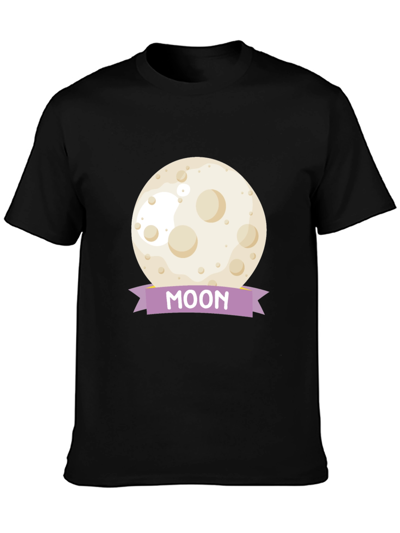Moon Graphic Tee - Black Cotton Casual T-Shirt