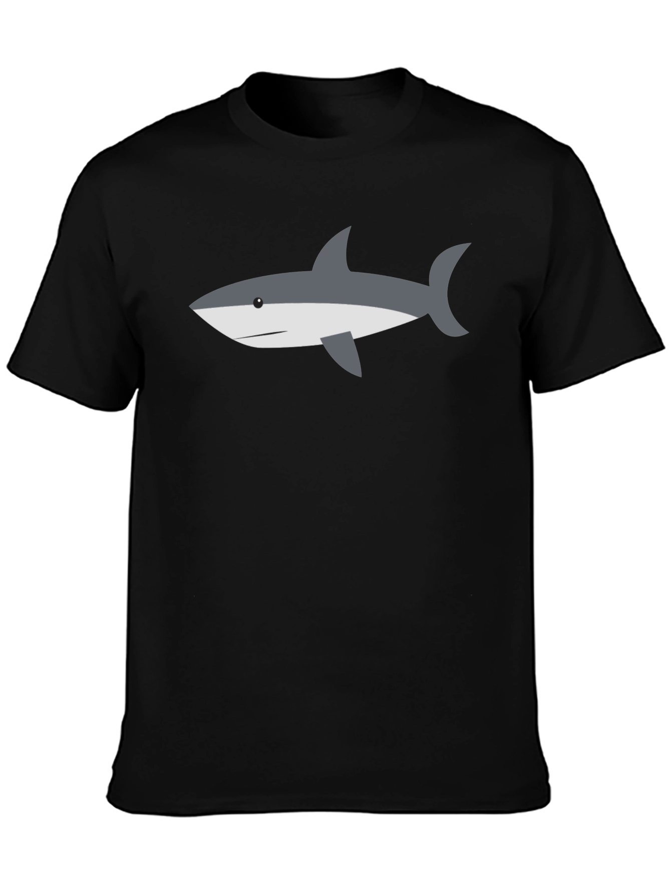 Shark Graphic Tee - Casual Black T-Shirt