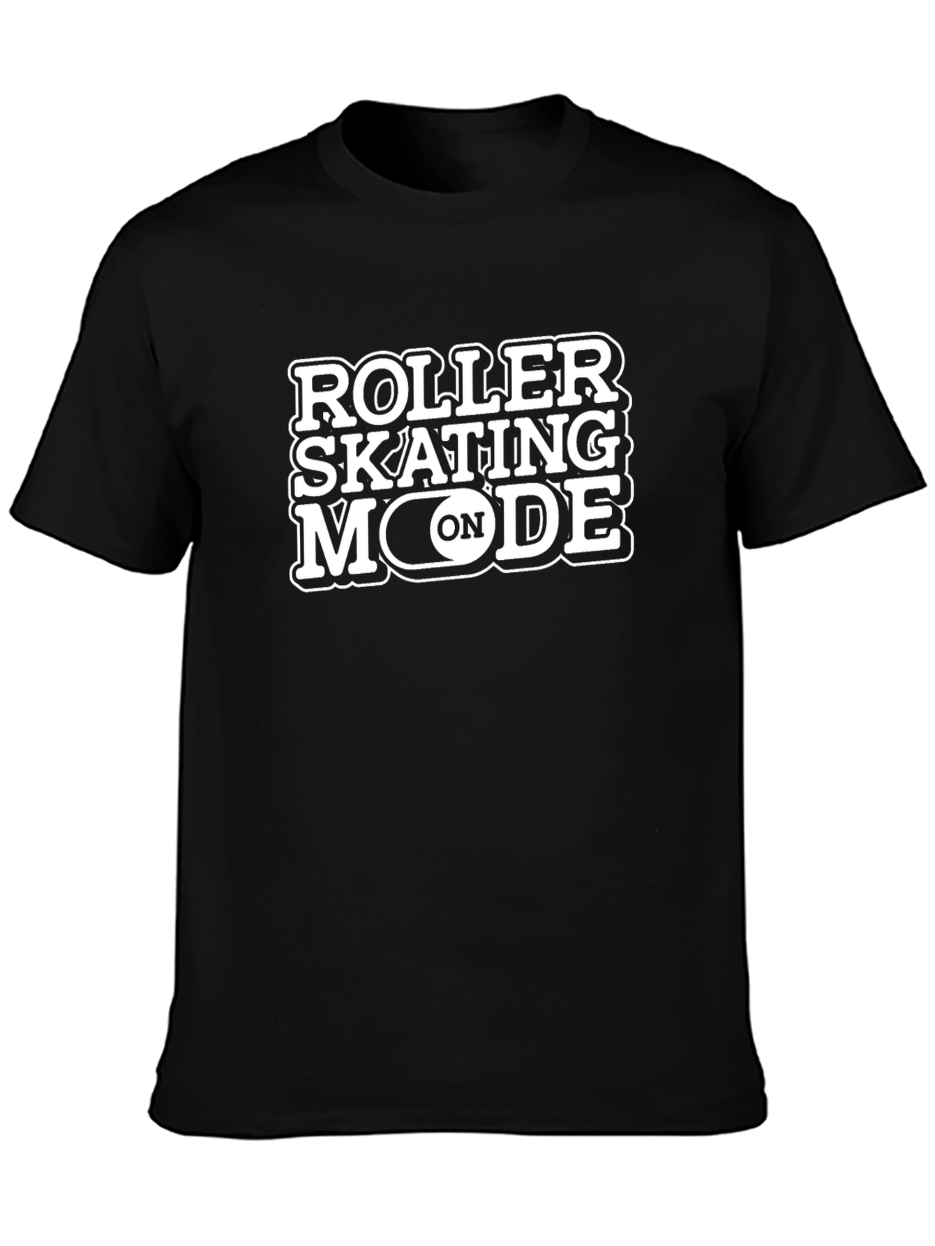 Roller Skating Mode On Black T-Shirt