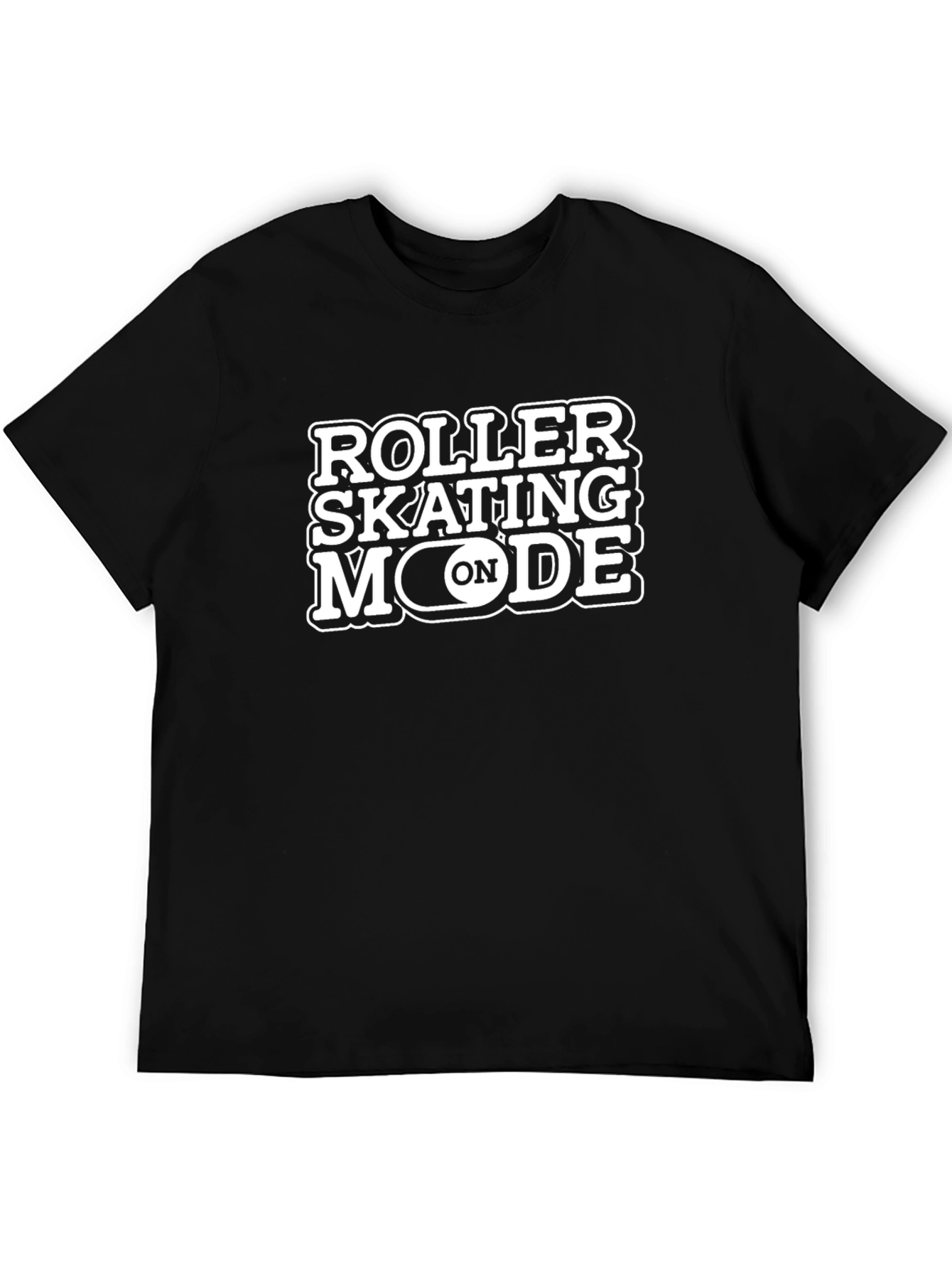 Roller Skating Mode On Black T-Shirt