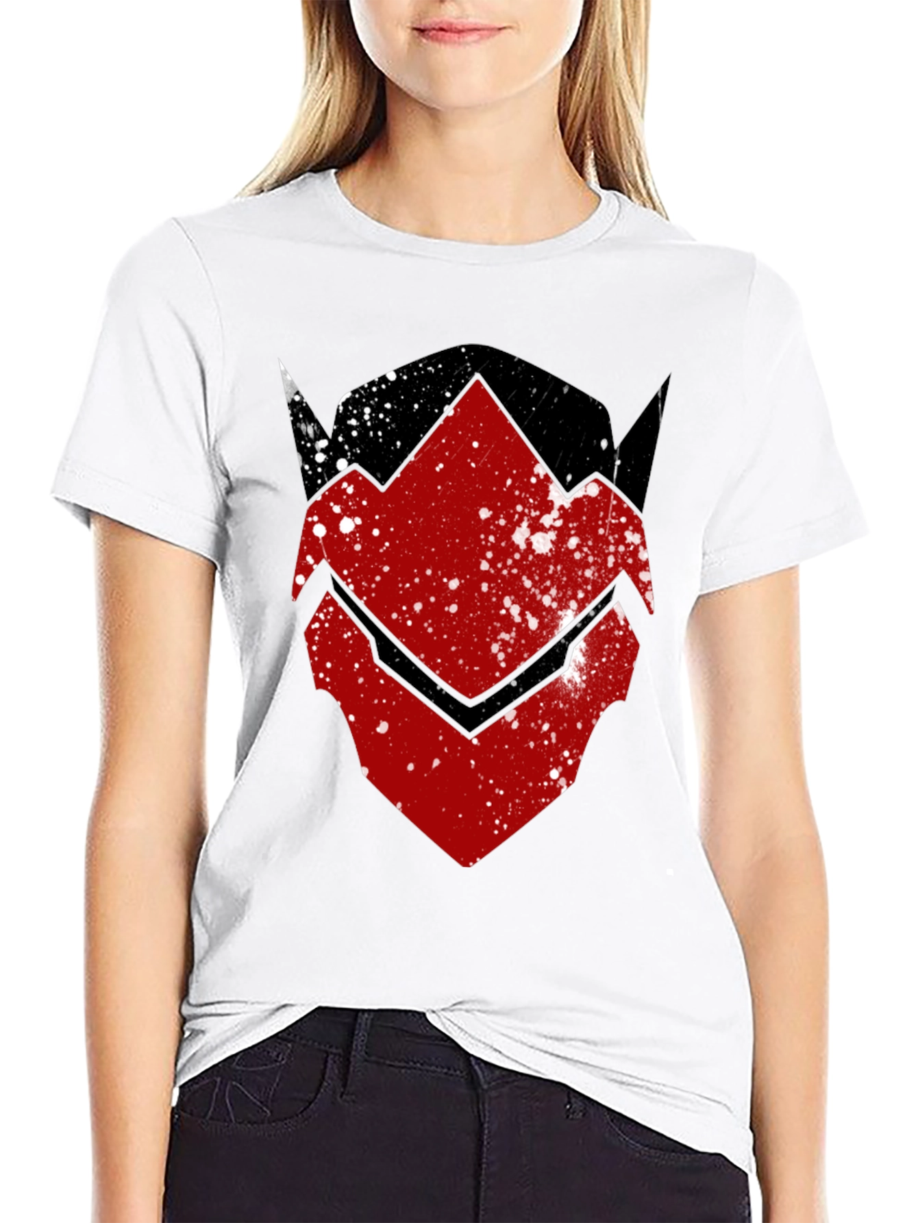 Red Hood Inspired Distressed Graphic Tee - Black