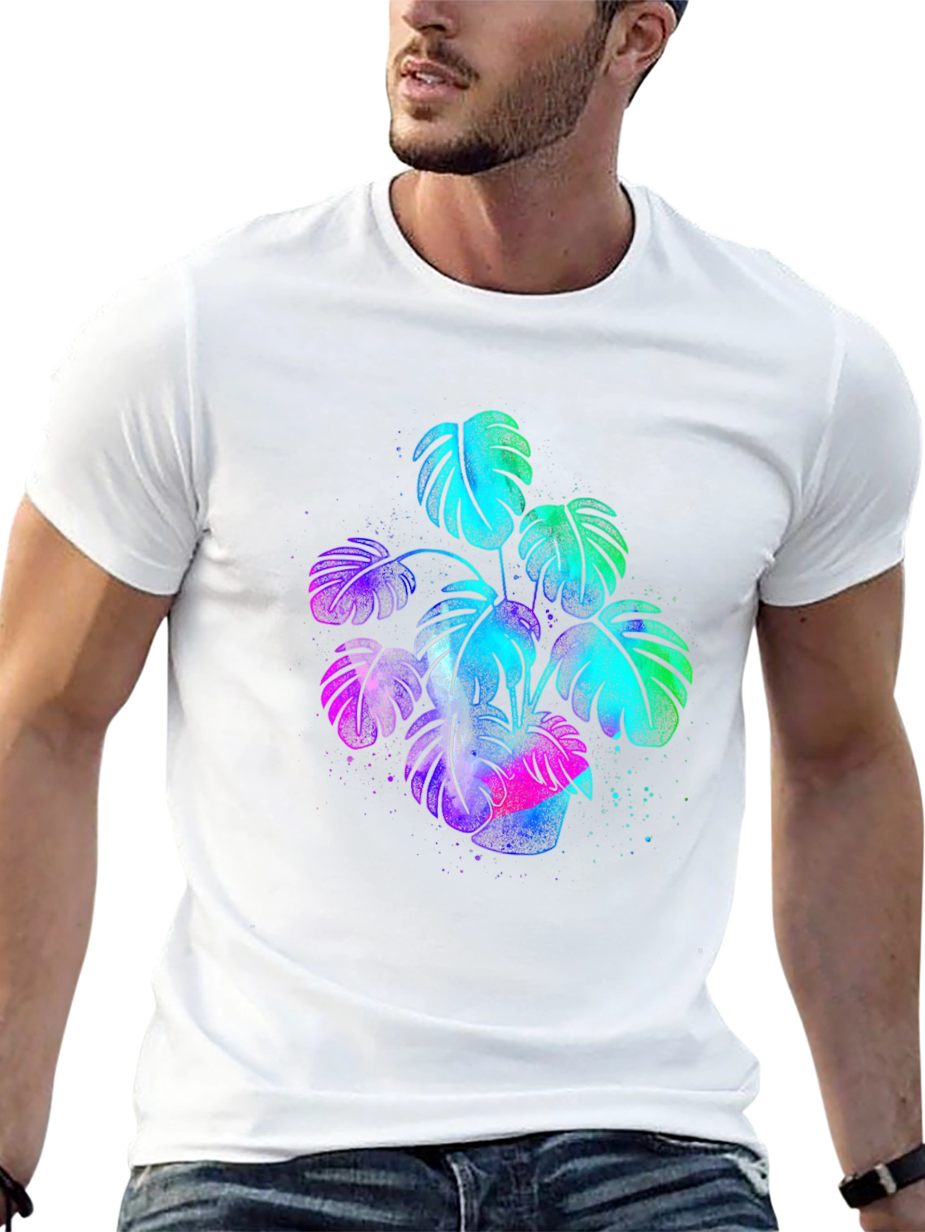 Vibrant Monstera Plant Graphic T-Shirt