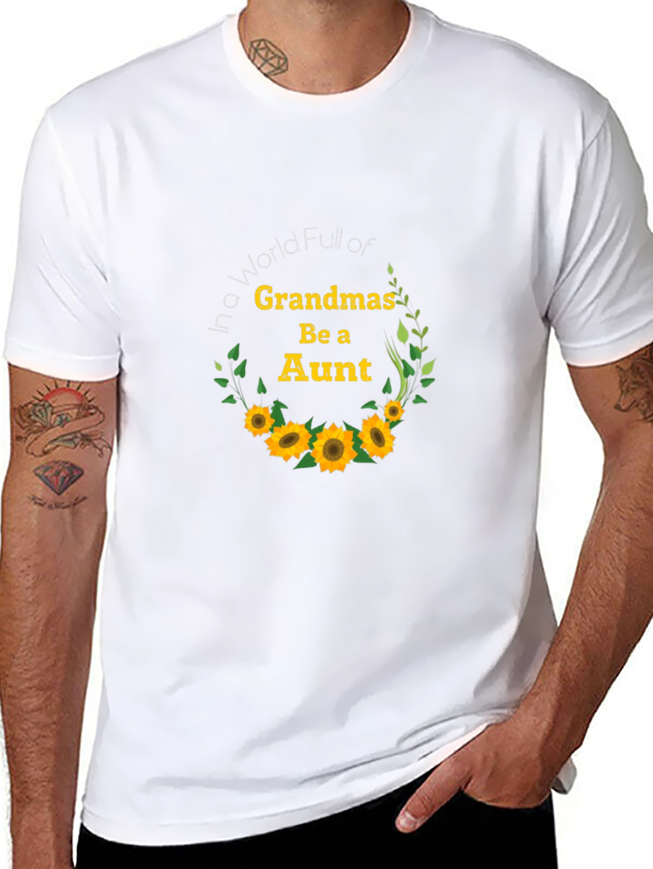 Aunt Sunflower Graphic Tee - Black