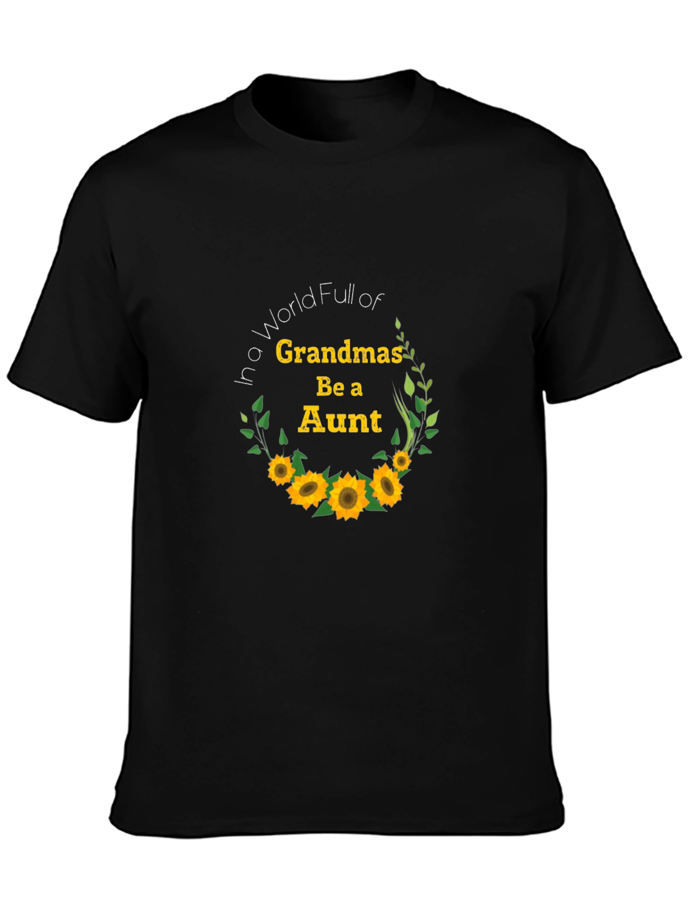 Aunt Sunflower Graphic Tee - Black