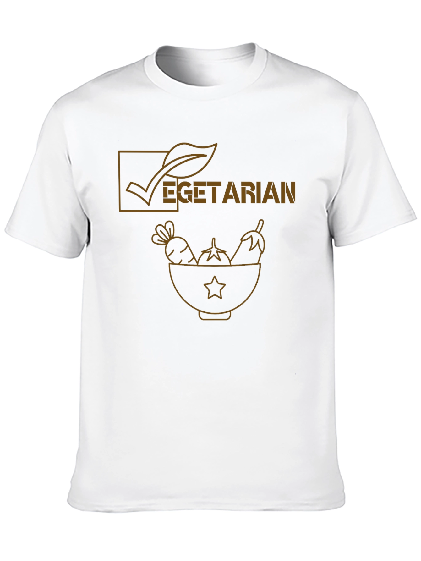 Vegetarian Graphic Tee - Black Cotton Casual Shirt