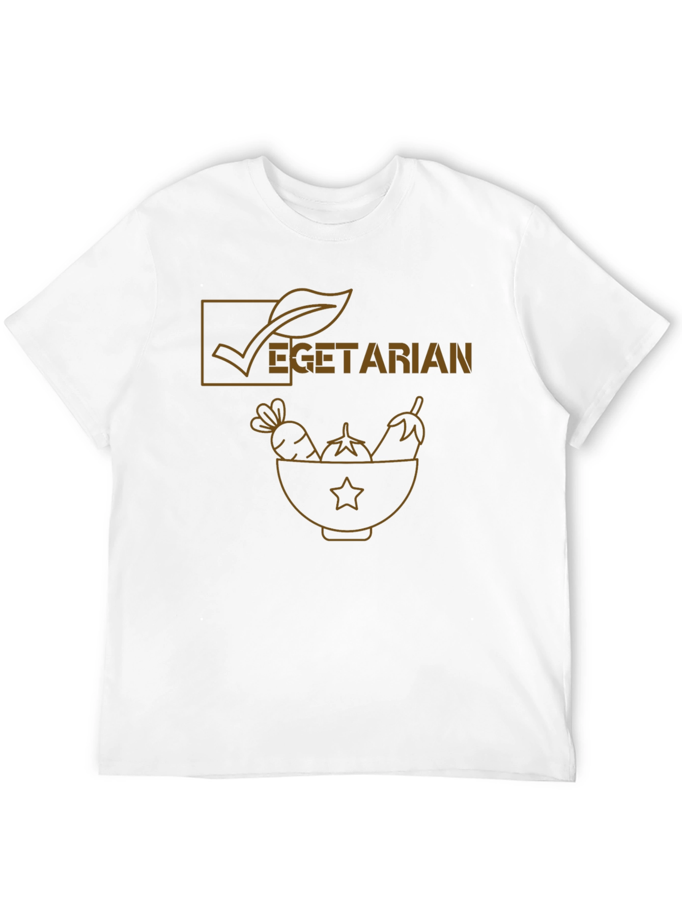 Vegetarian Graphic Tee - Black Cotton Casual Shirt