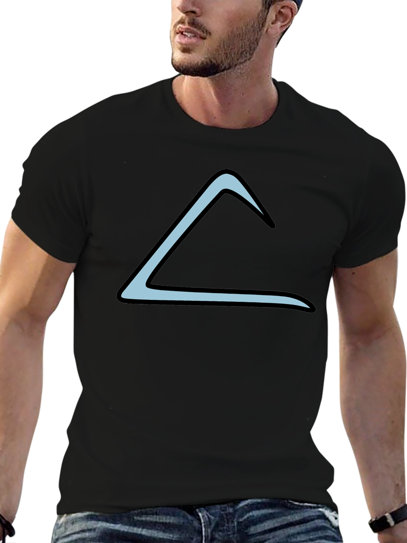 Modern Black T-Shirt with Triangle Design