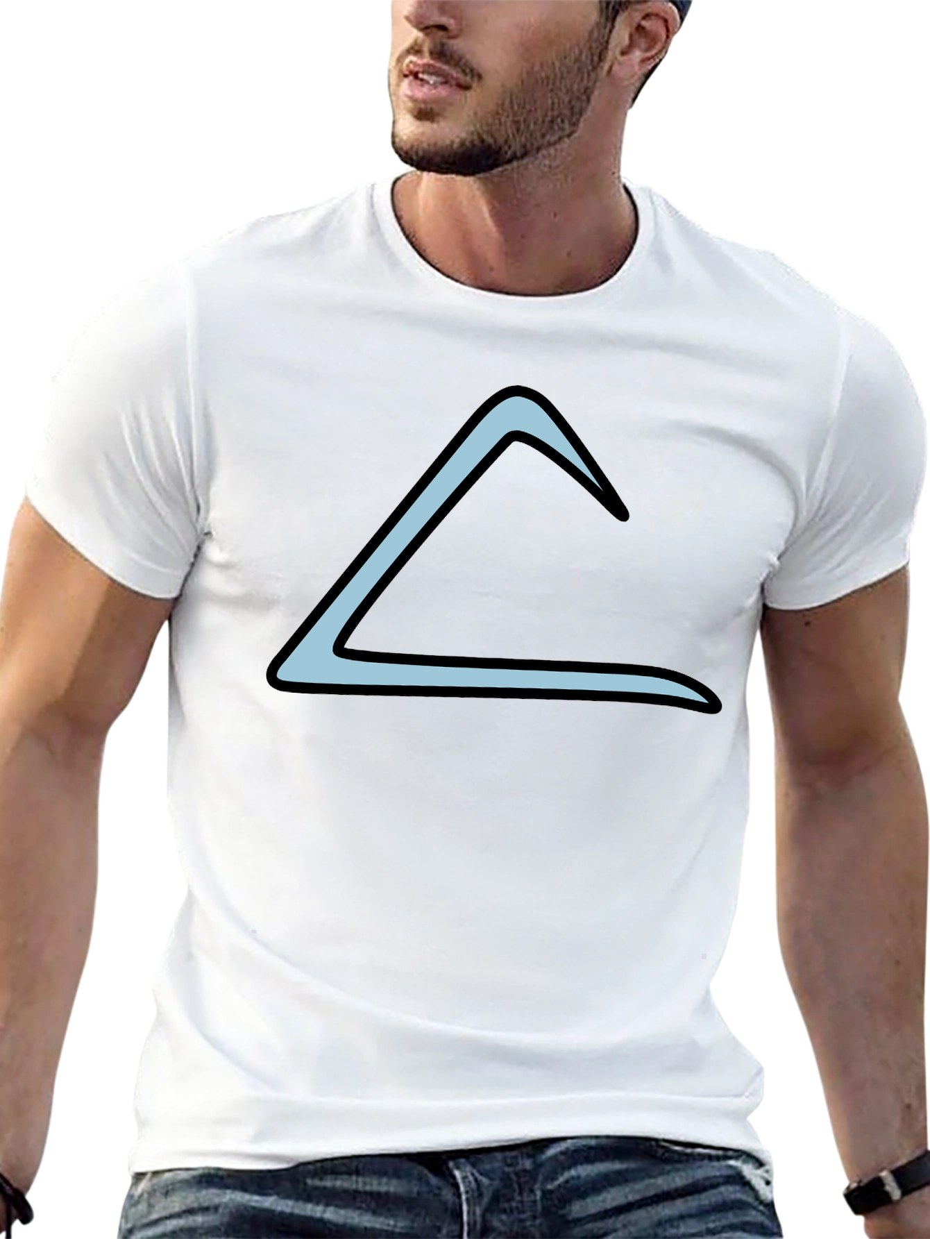 Modern Black T-Shirt with Triangle Design