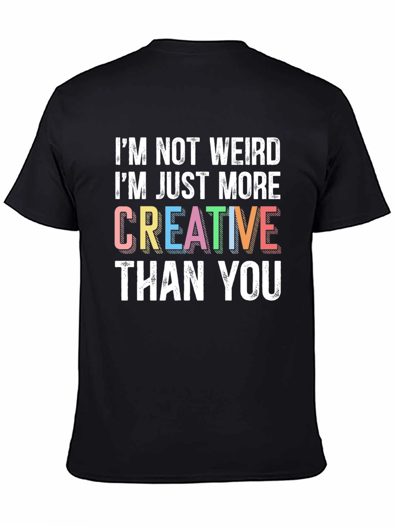 Creative Statement Graphic Tee - Black Cotton Shirt