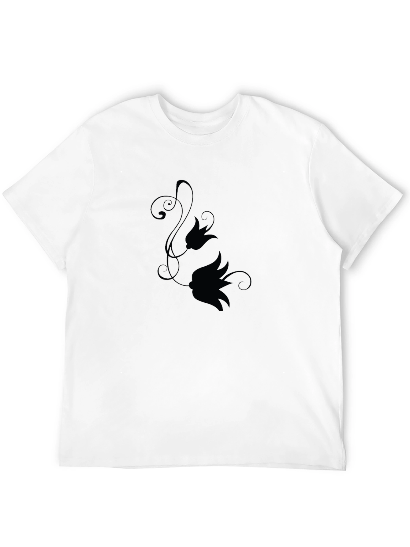 Elegant Black Floral Graphic T-Shirt