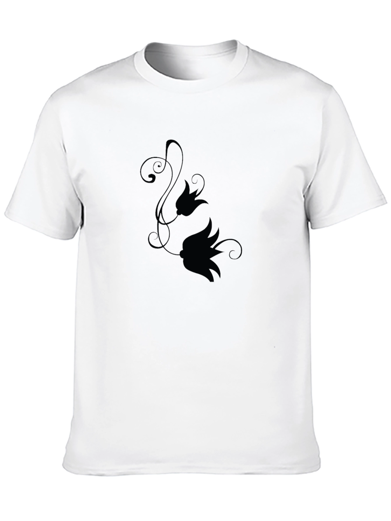 Elegant Black Floral Graphic T-Shirt