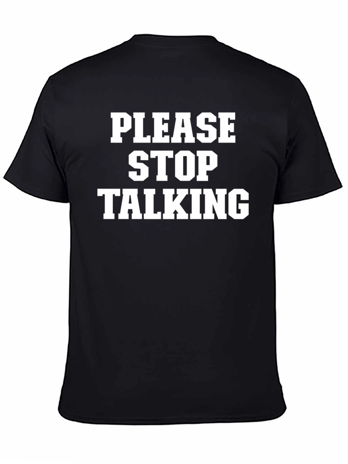 Please Stop Talking Graphic Tee - Black