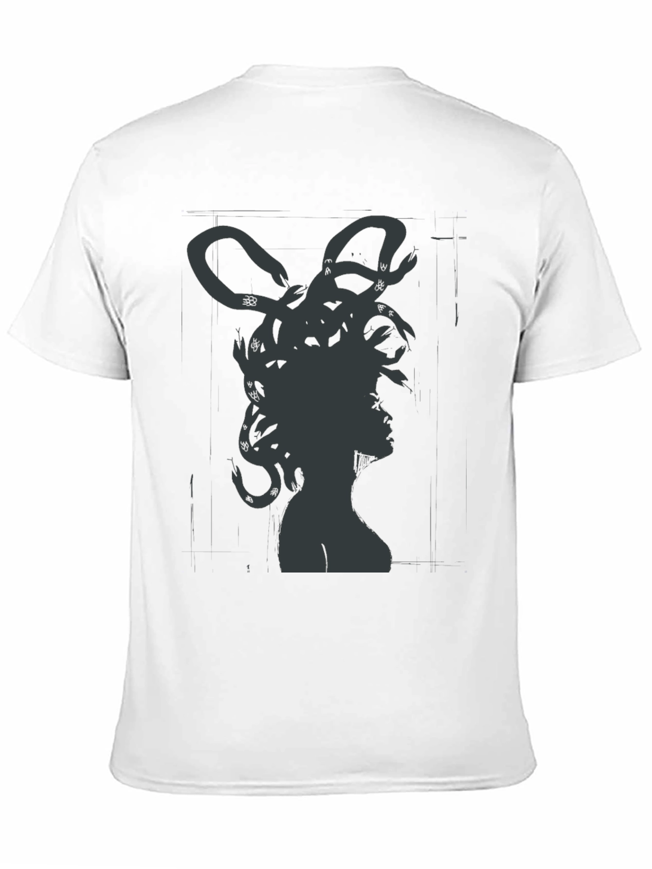 Medusa Graphic Tee - Mythical Snake Hair Black T-Shirt