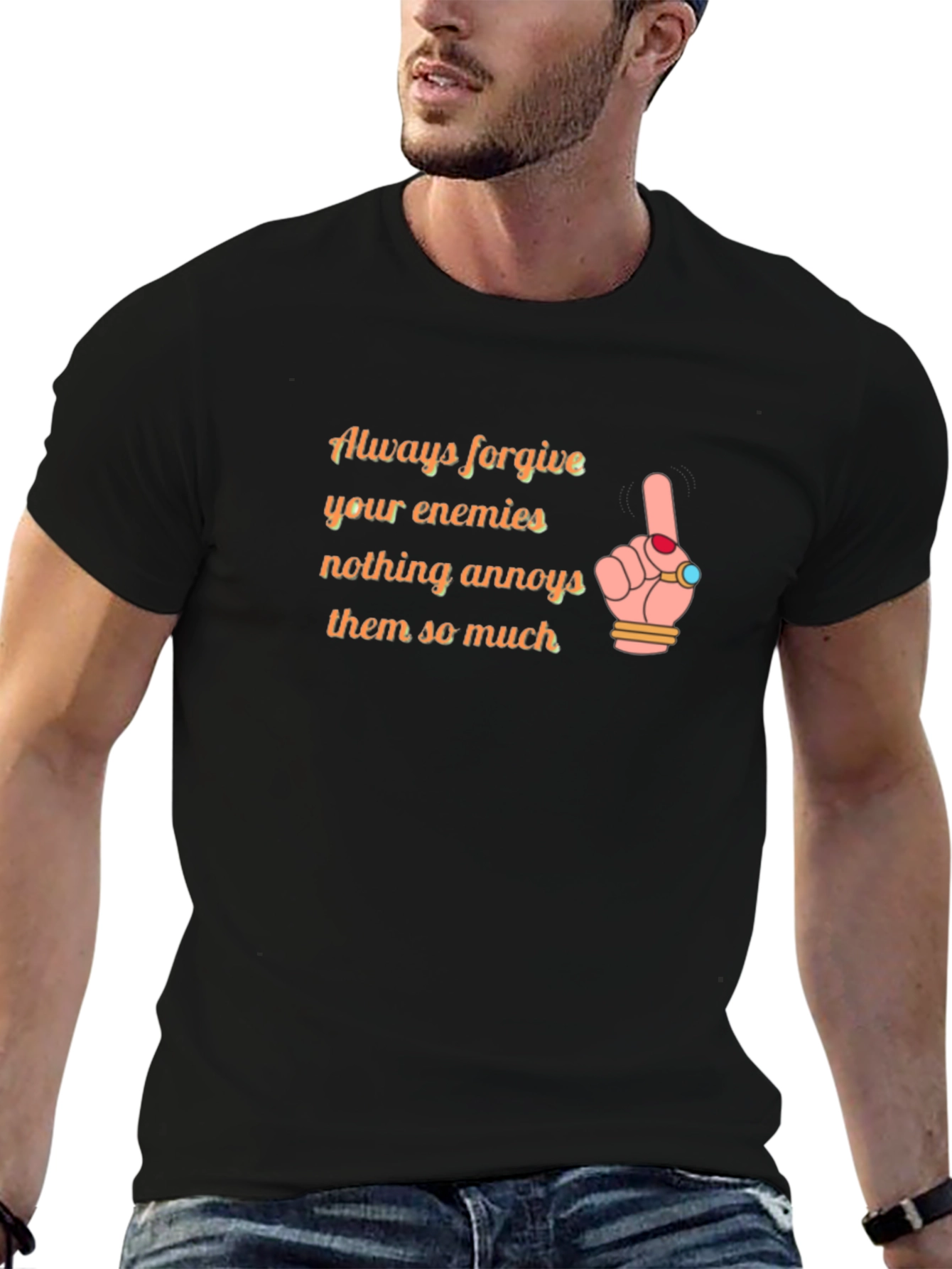 Forgive Enemies Black Graphic Tee