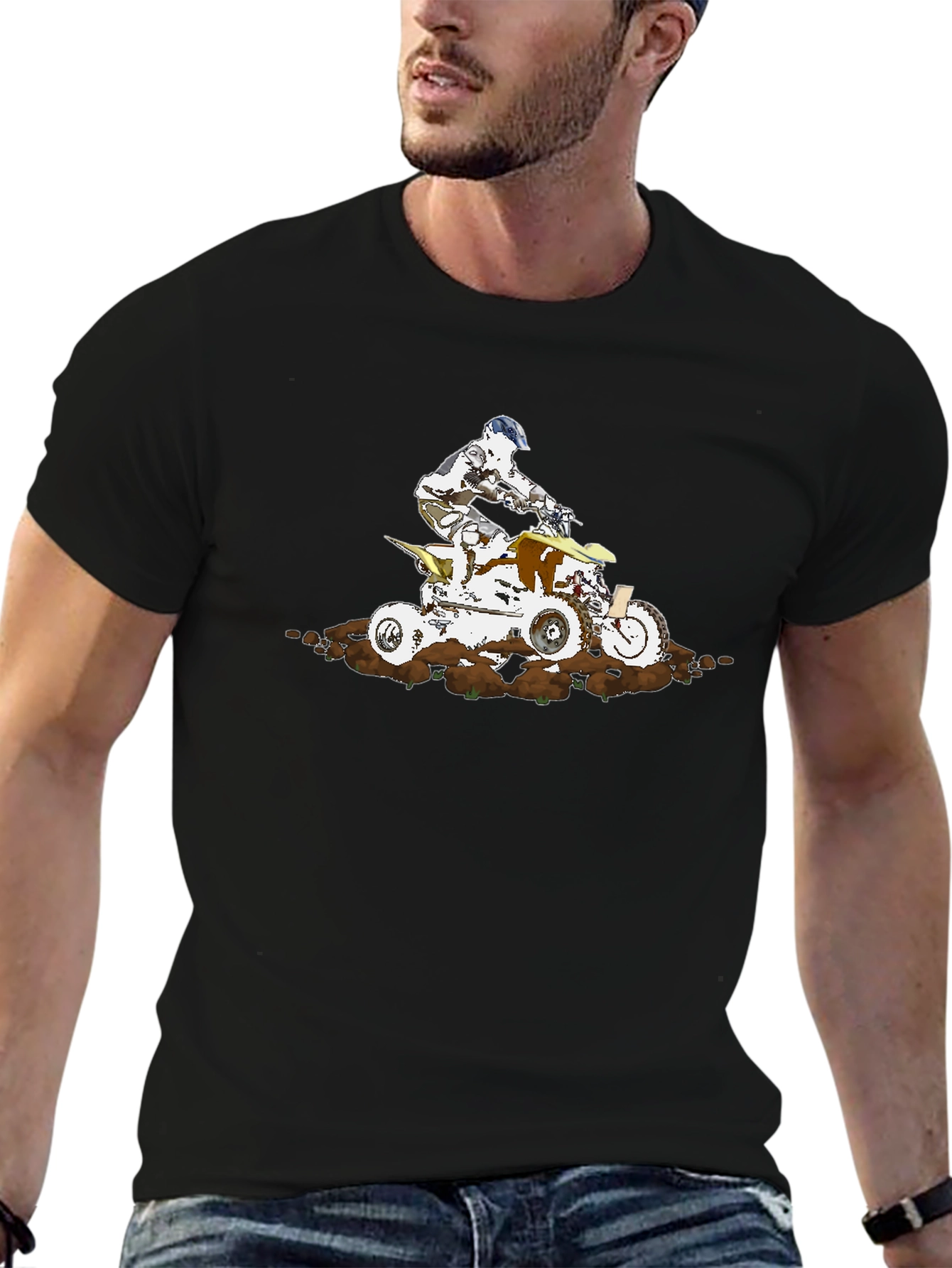 ATV Rider Graphic T-Shirt - Black