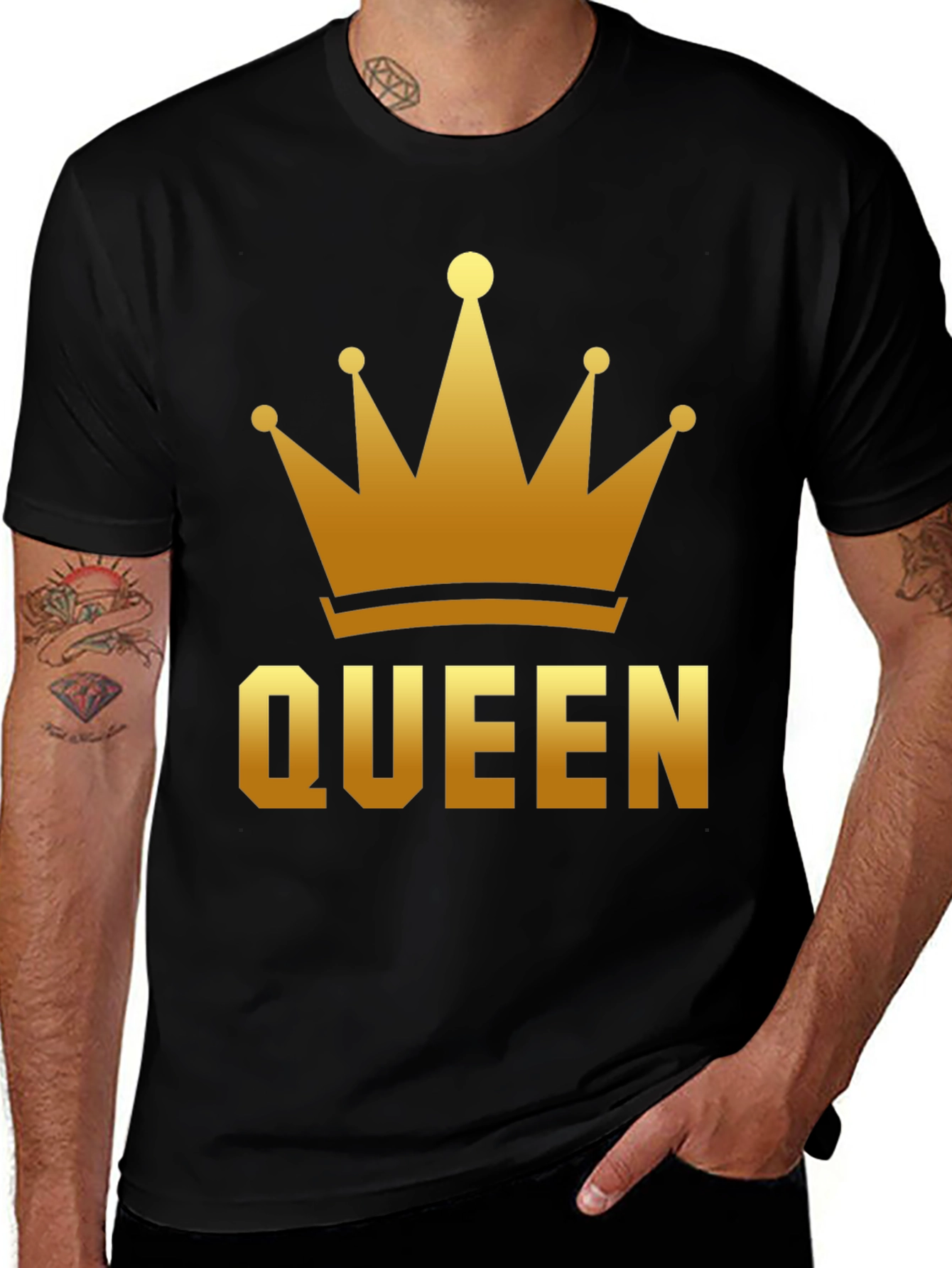 Queen Crown Graphic Tee - Black