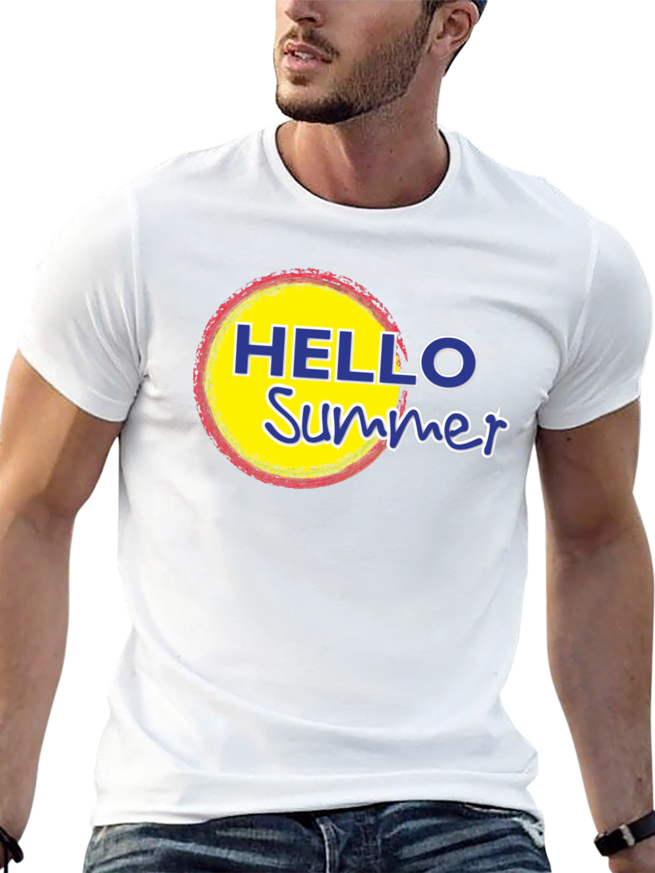Hello Summer Graphic Tee - Black Casual T-Shirt