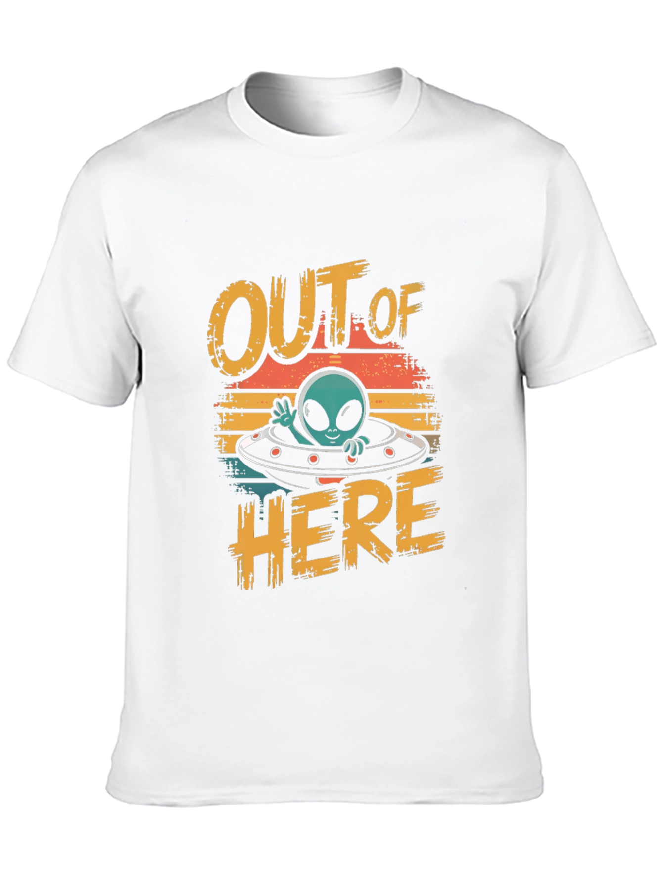 Retro Alien Spaceship Graphic Tee - Out of Here!