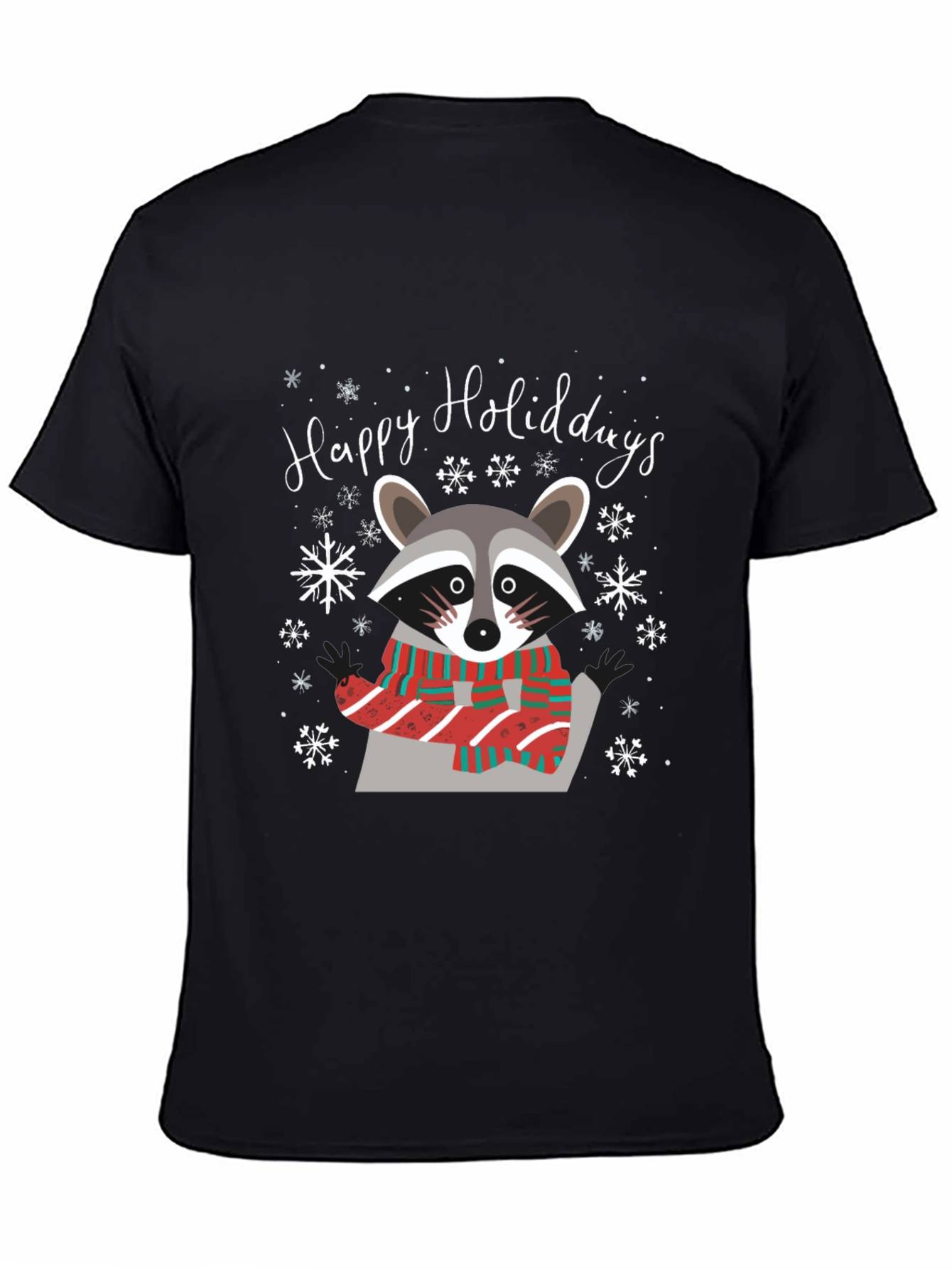 Happy Holidays Raccoon Graphic Tee