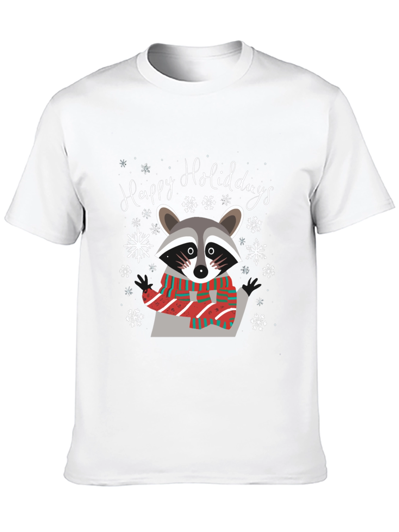 Happy Holidays Raccoon Graphic Tee