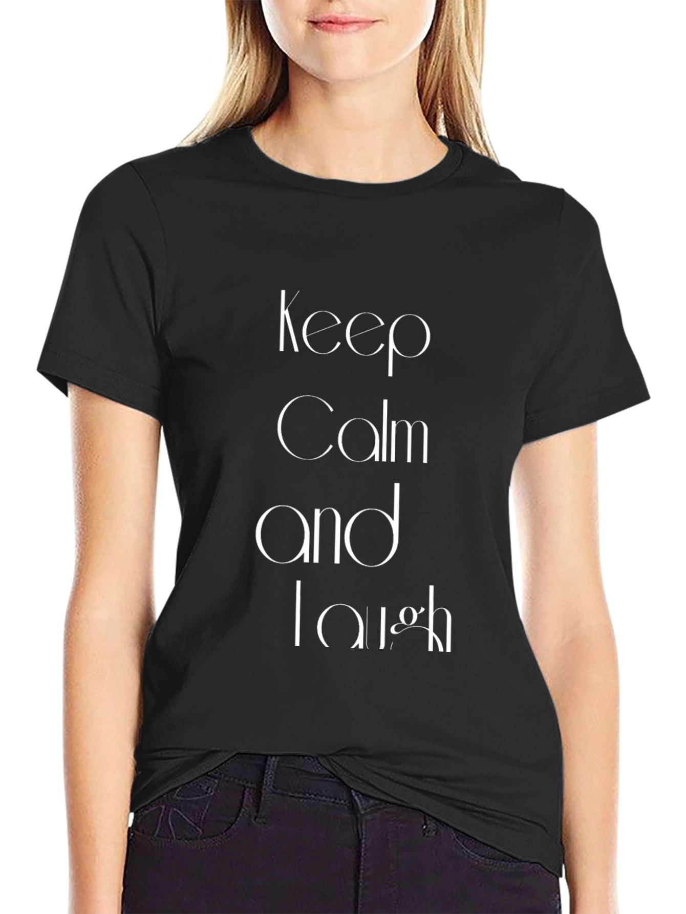 Keep Calm and Laugh Black T-Shirt