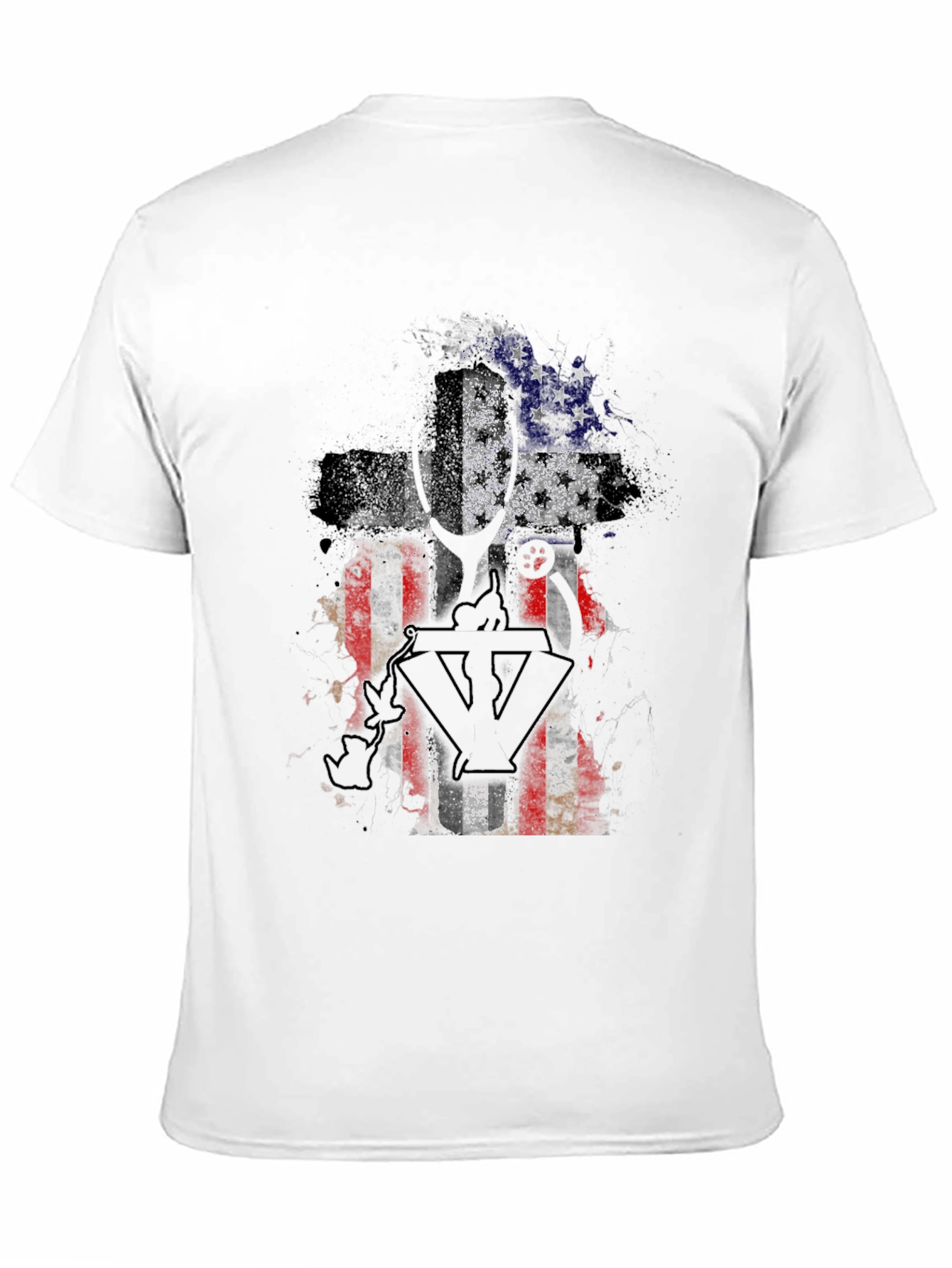 American Flag Cross Graphic T-Shirt