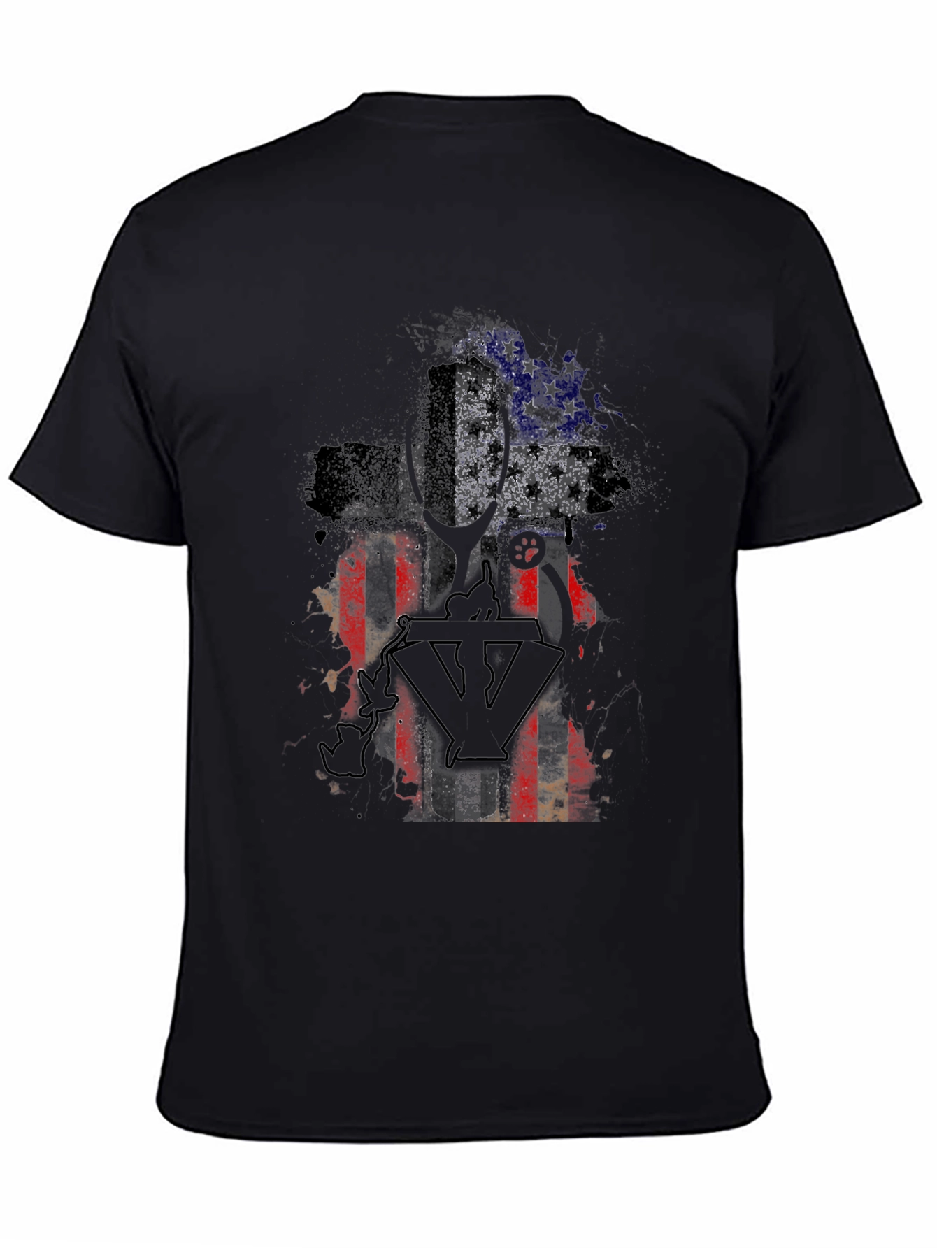 American Flag Cross Graphic T-Shirt