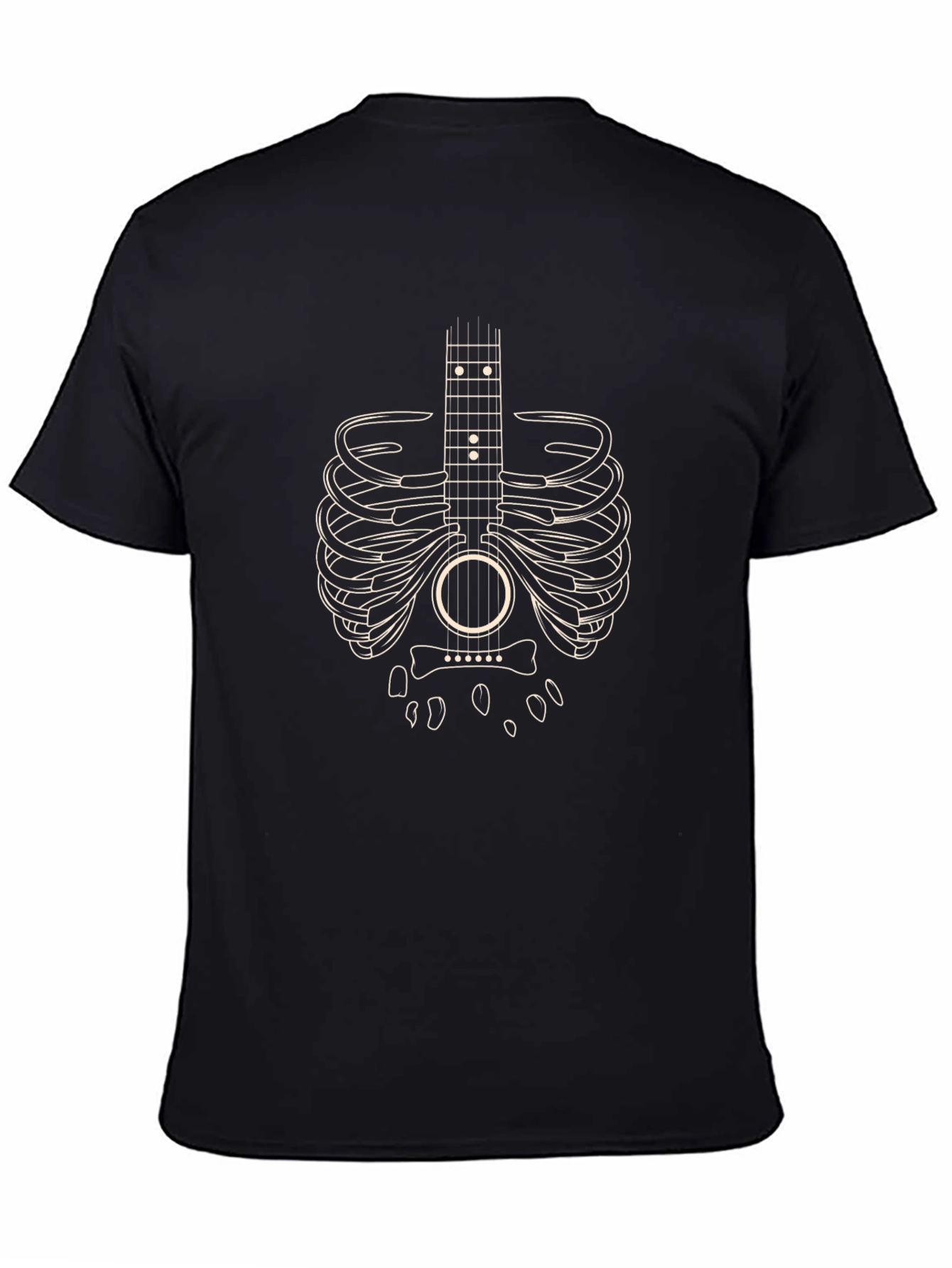 Guitar Rib Cage Graphic T-Shirt - Music Lover Tee