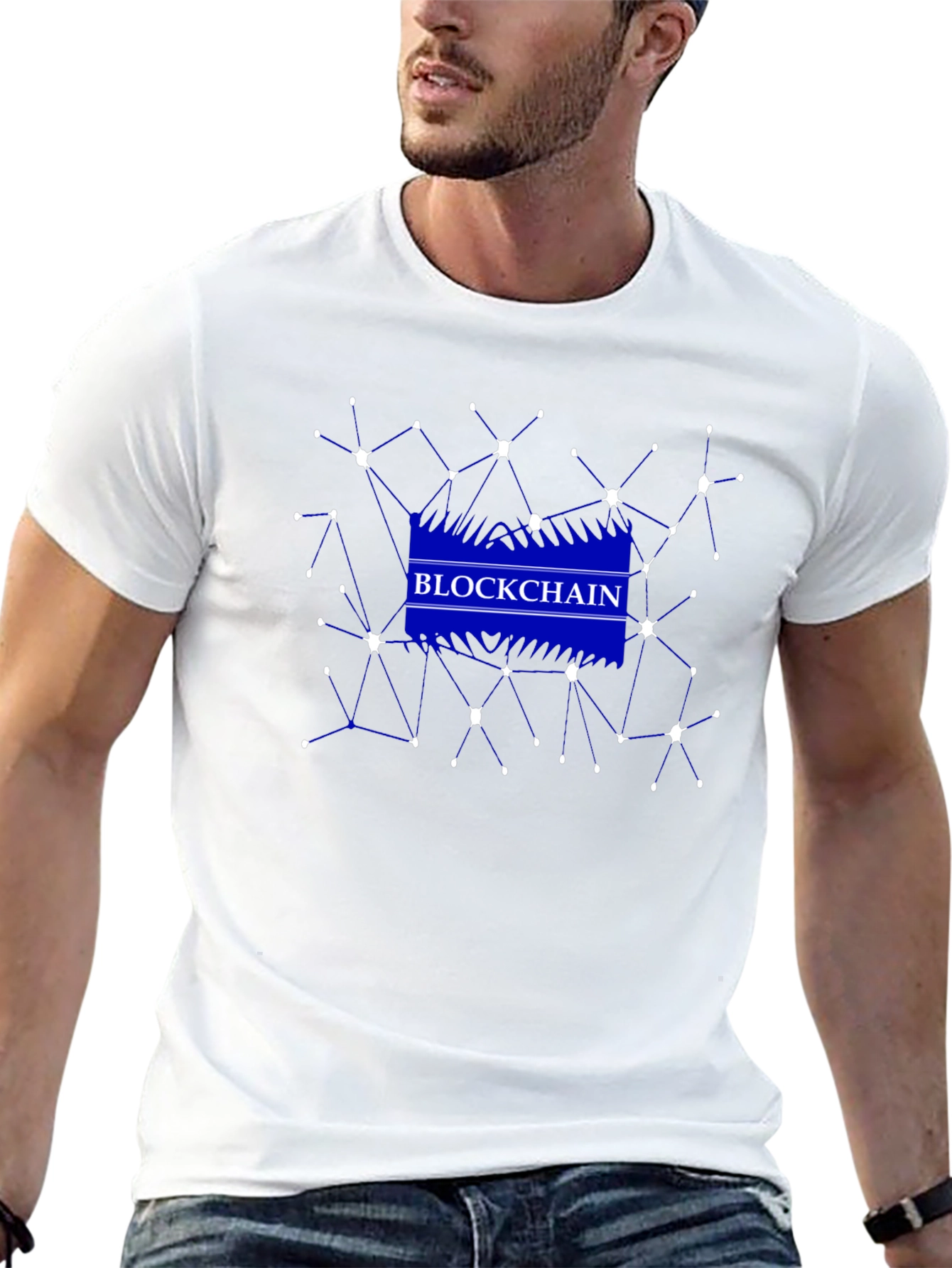 Blockchain Network Graphic Black T-Shirt
