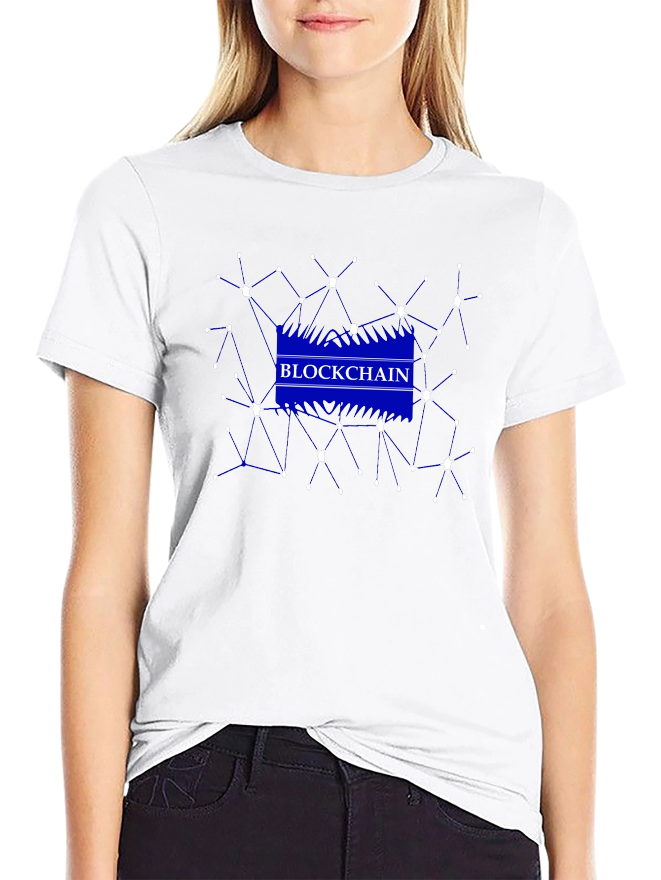 Blockchain Network Graphic Black T-Shirt