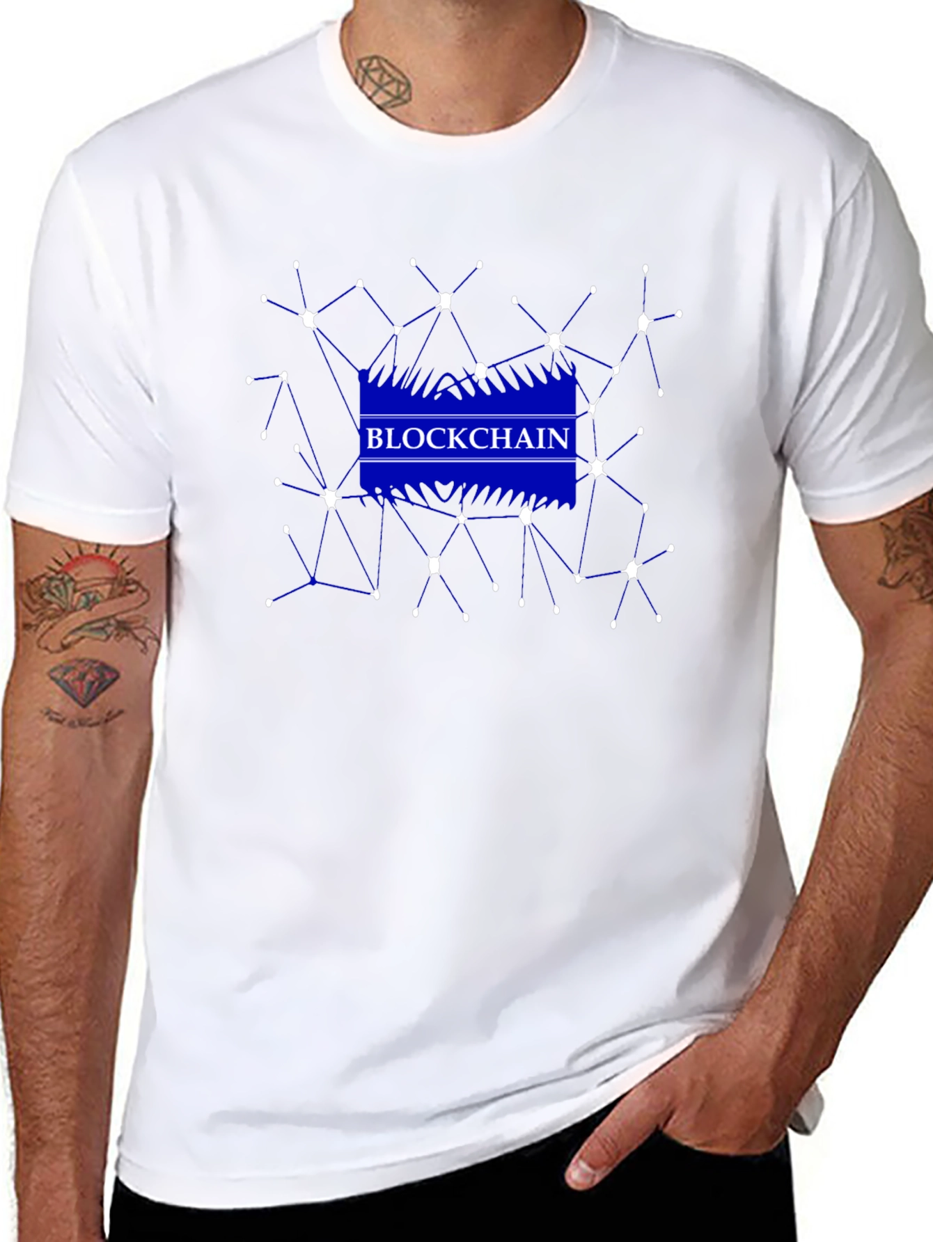 Blockchain Network Graphic Black T-Shirt