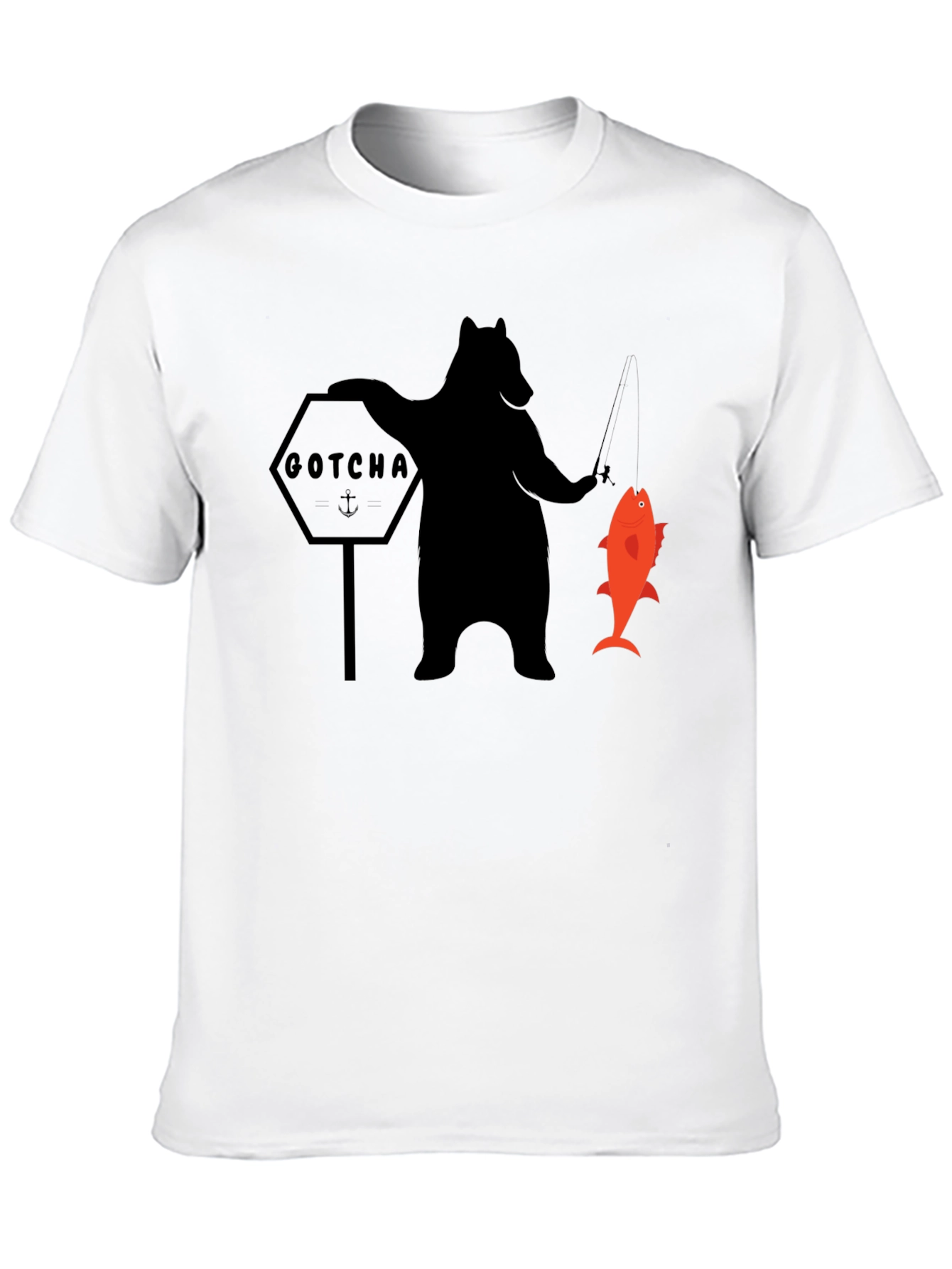 Bear Fishing Graphic T-Shirt - GOTCHA Design