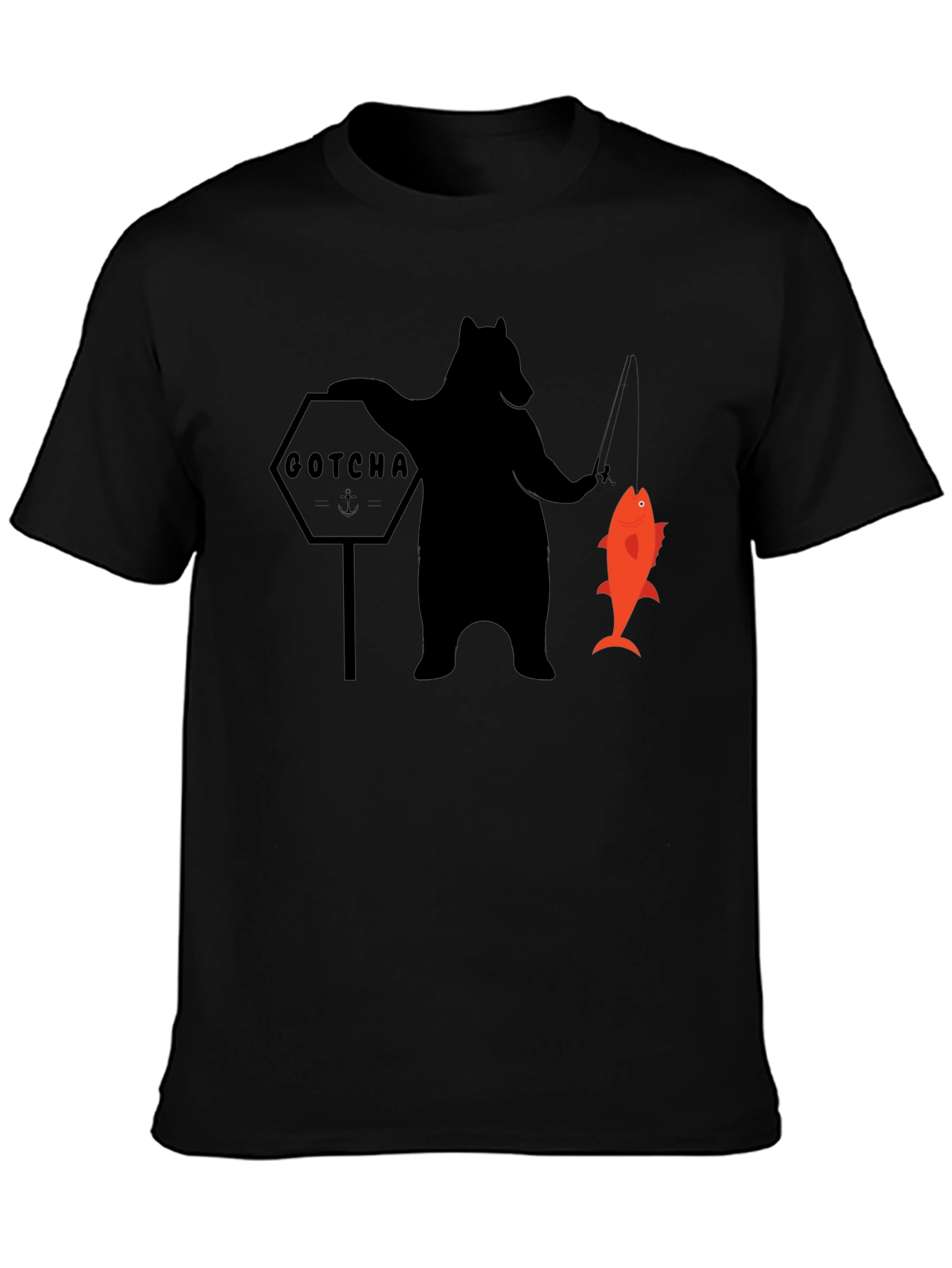 Bear Fishing Graphic T-Shirt - GOTCHA Design