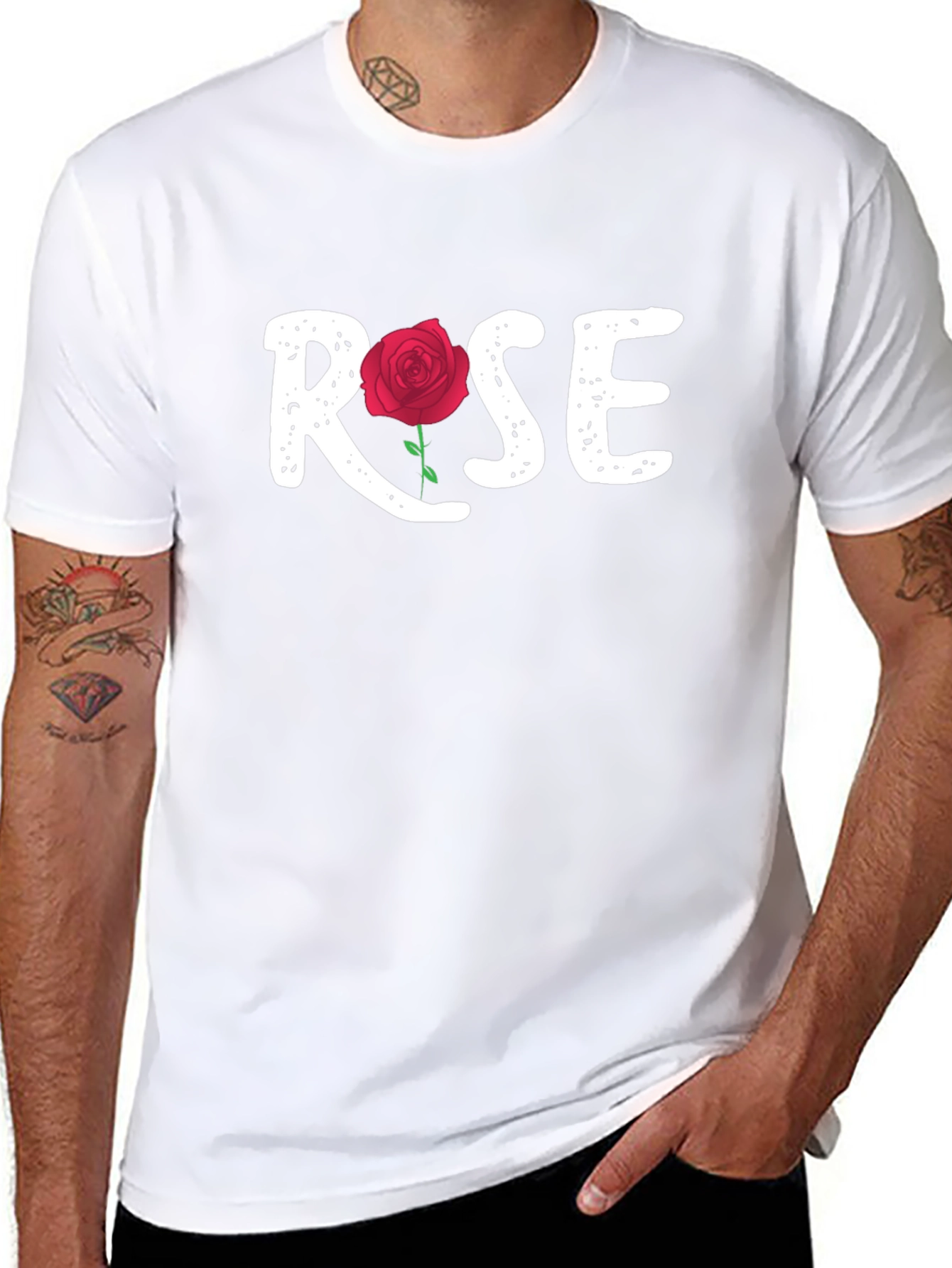 Rose Graphic Tee - Stylish Unisex Black T-Shirt