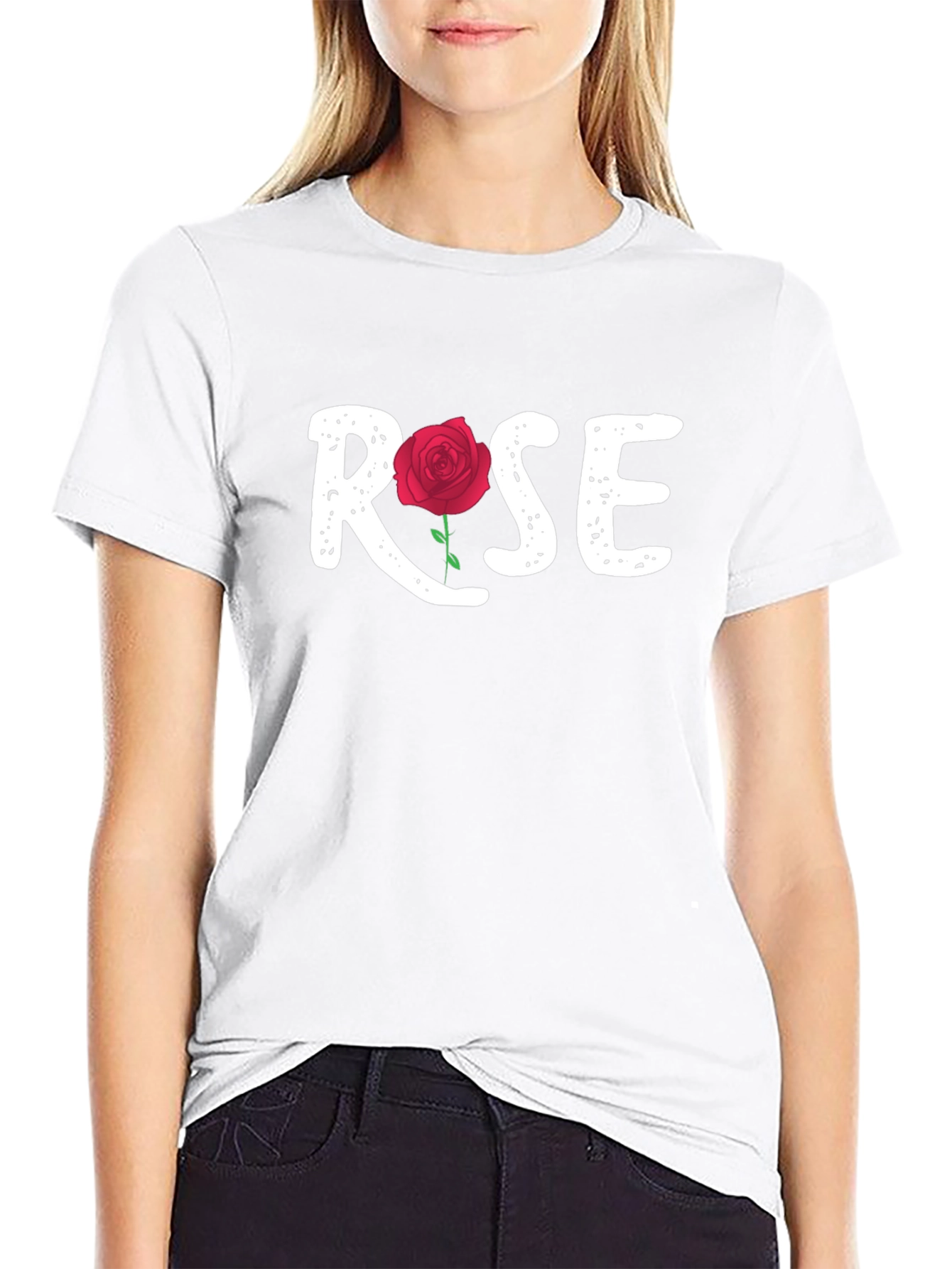Rose Graphic Tee - Stylish Unisex Black T-Shirt