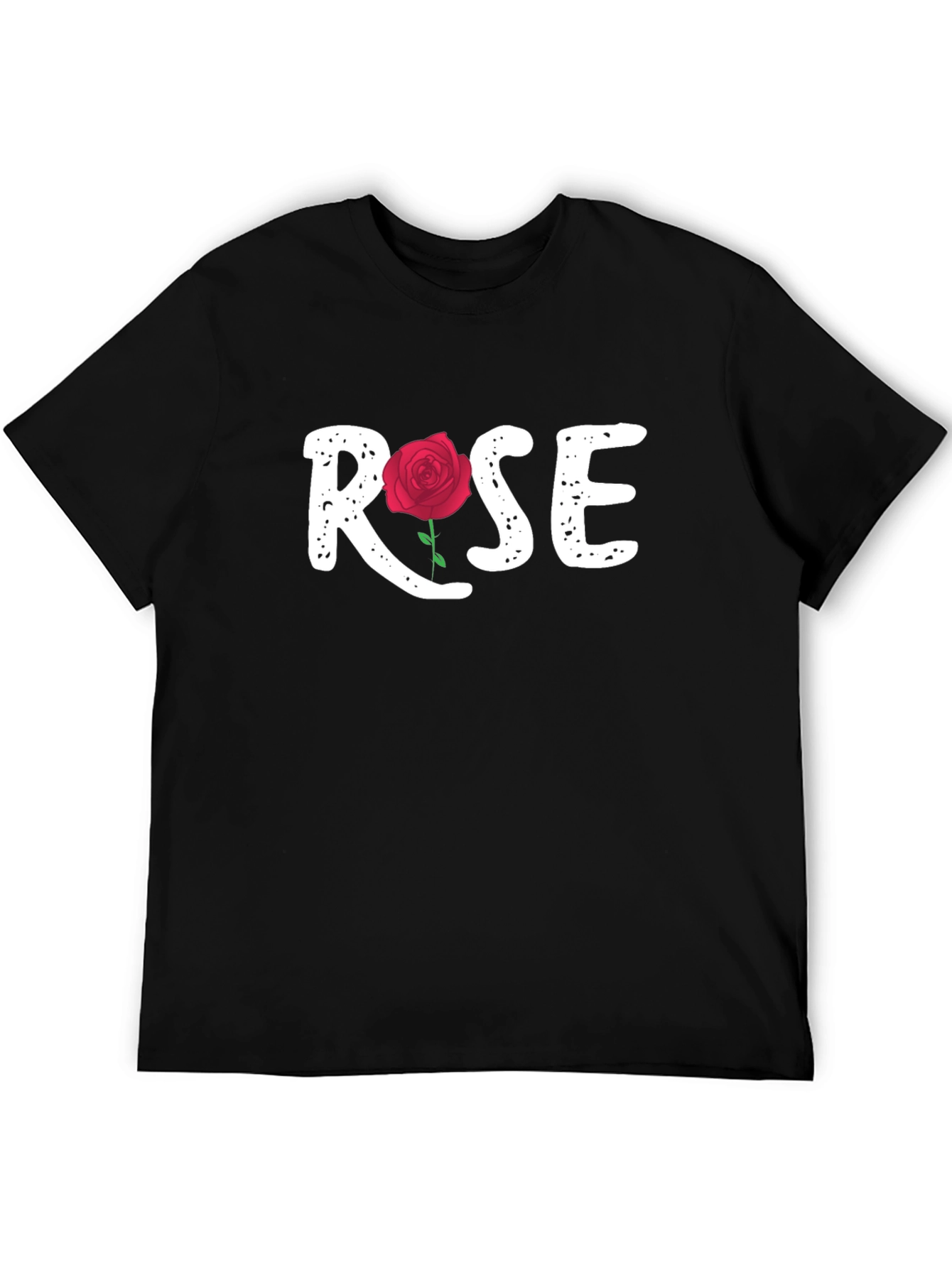 Rose Graphic Tee - Stylish Unisex Black T-Shirt