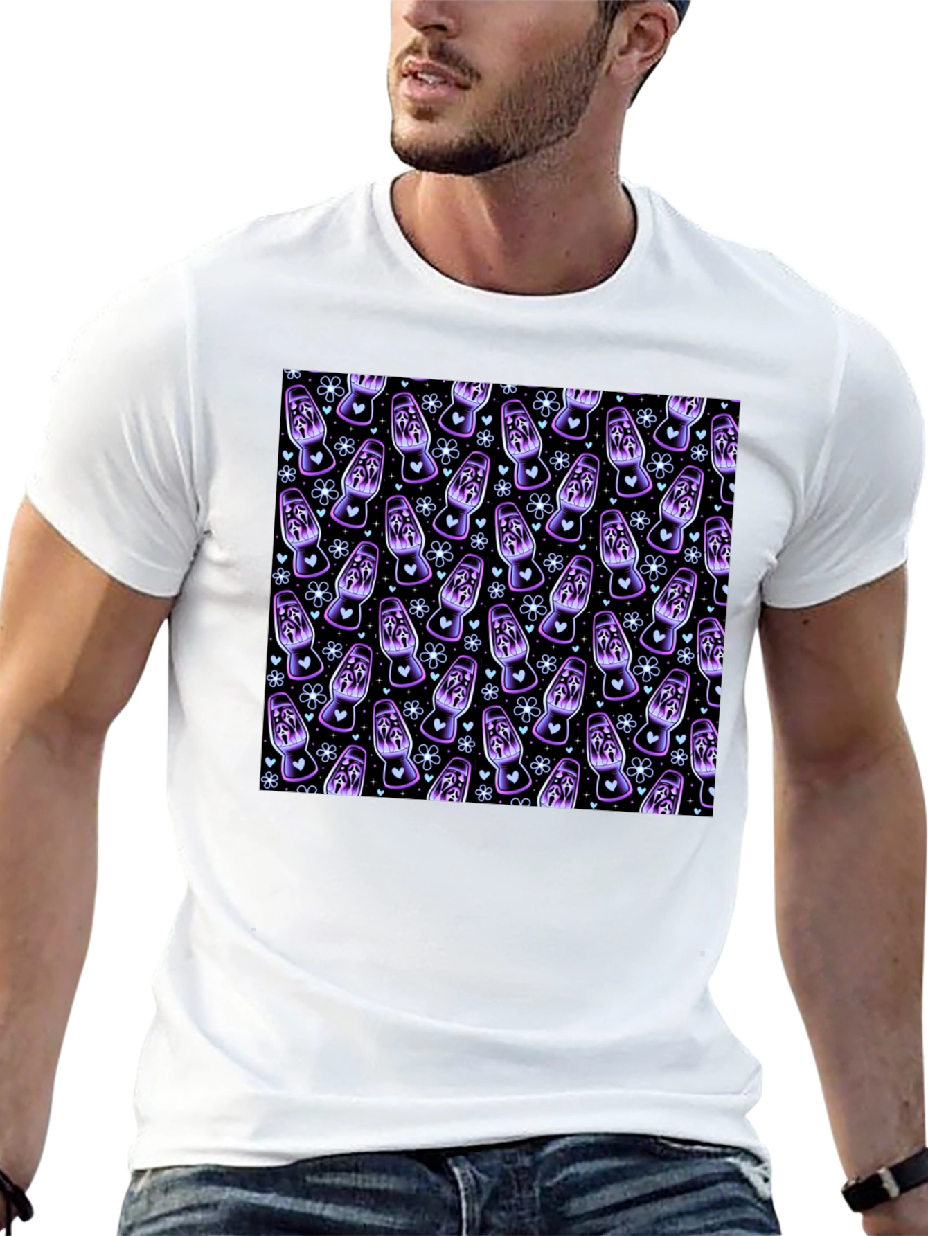Ghost Face Lava Lamp Patterned T-Shirt
