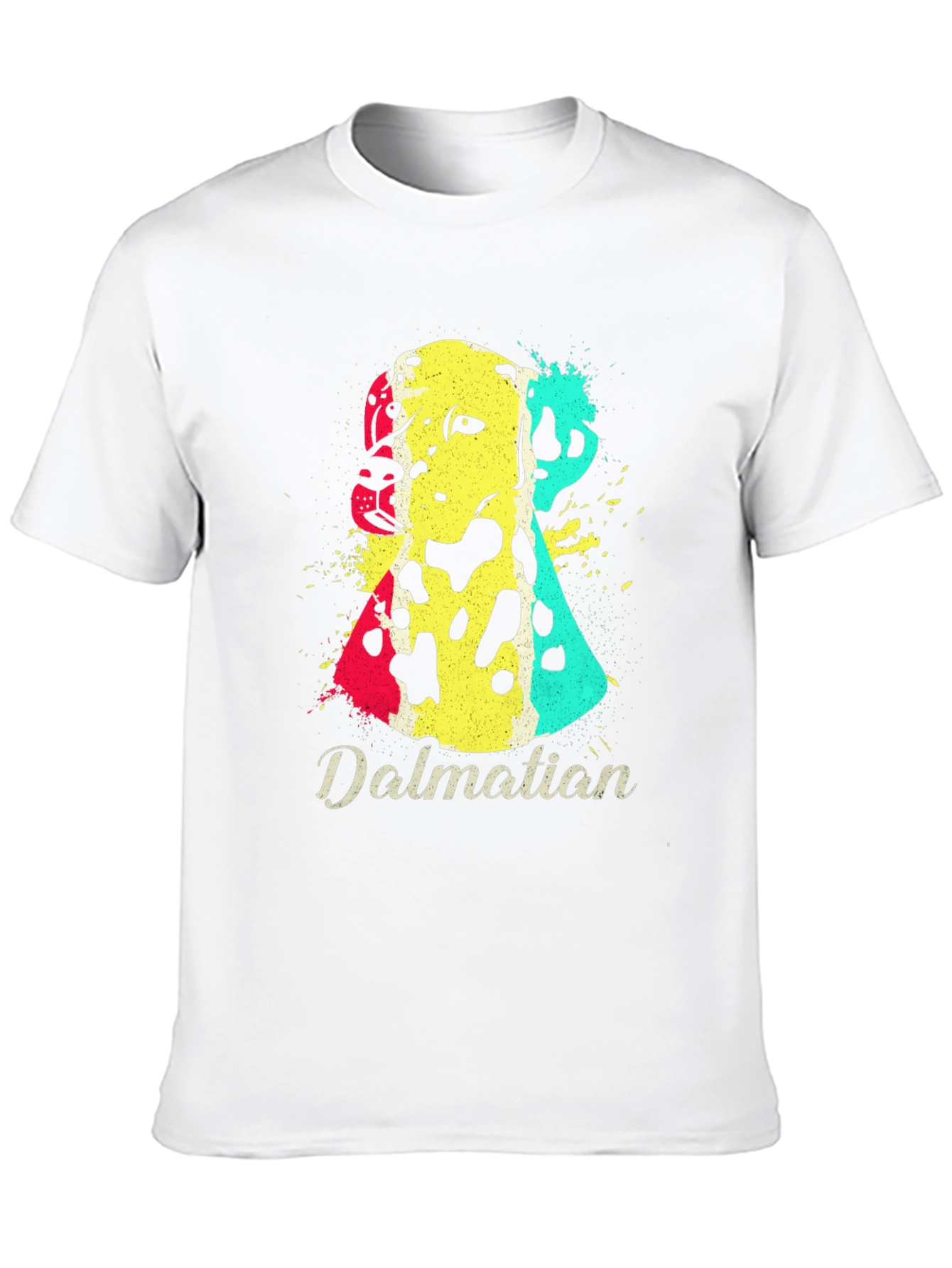 Dalmatian Dog Graphic Print Mens Black T-Shirt