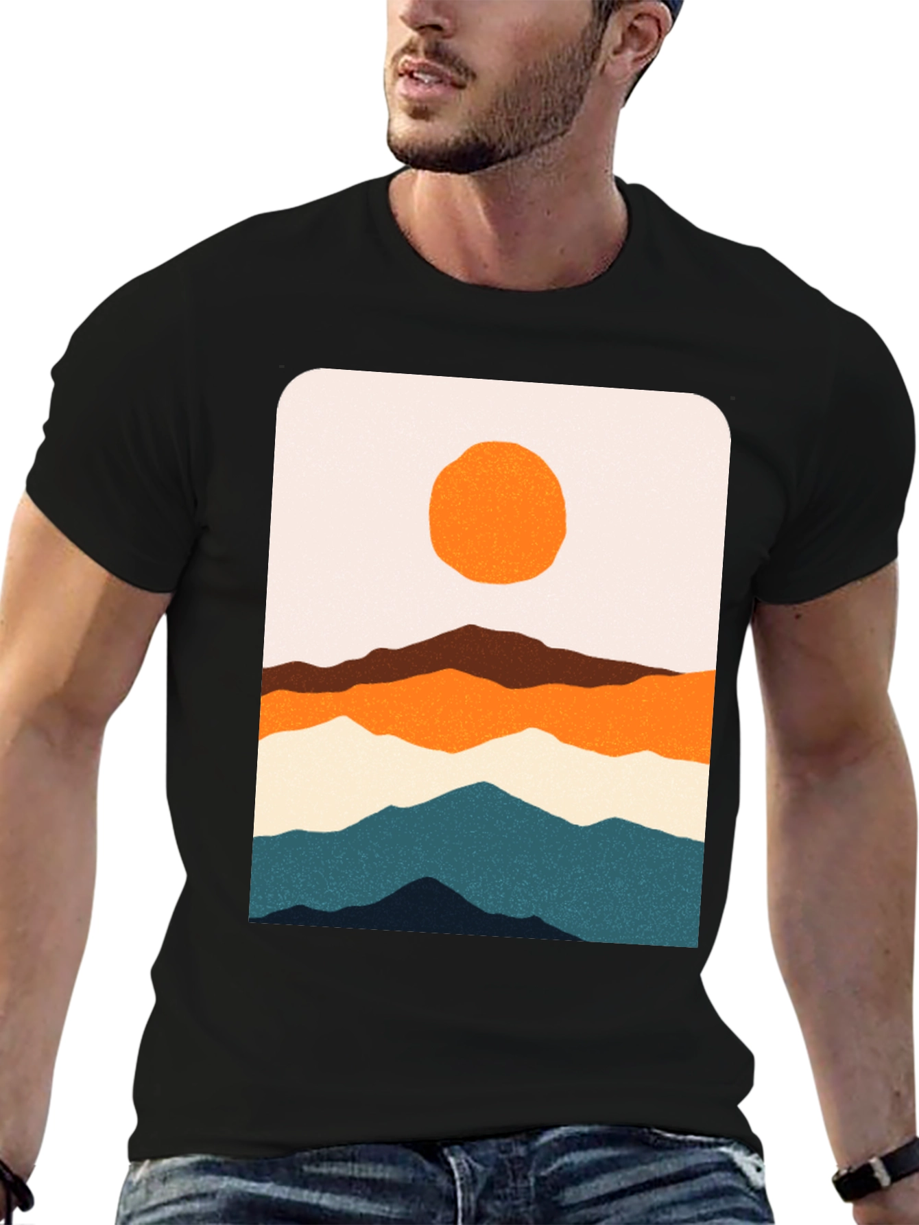 Mountainscape Graphic Tee - Artistic Landscape Design