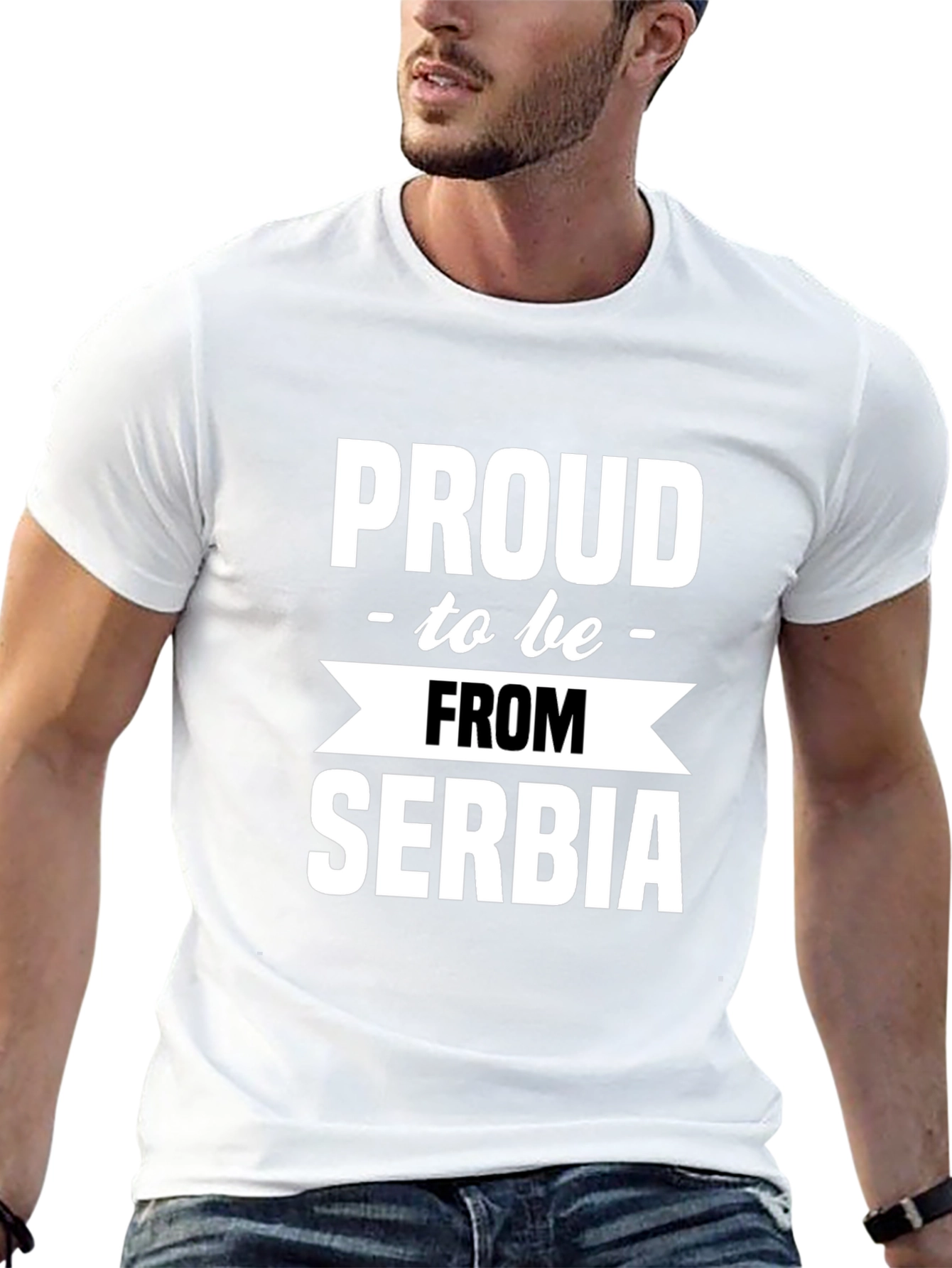 Proud to be From Serbia Black T-Shirt